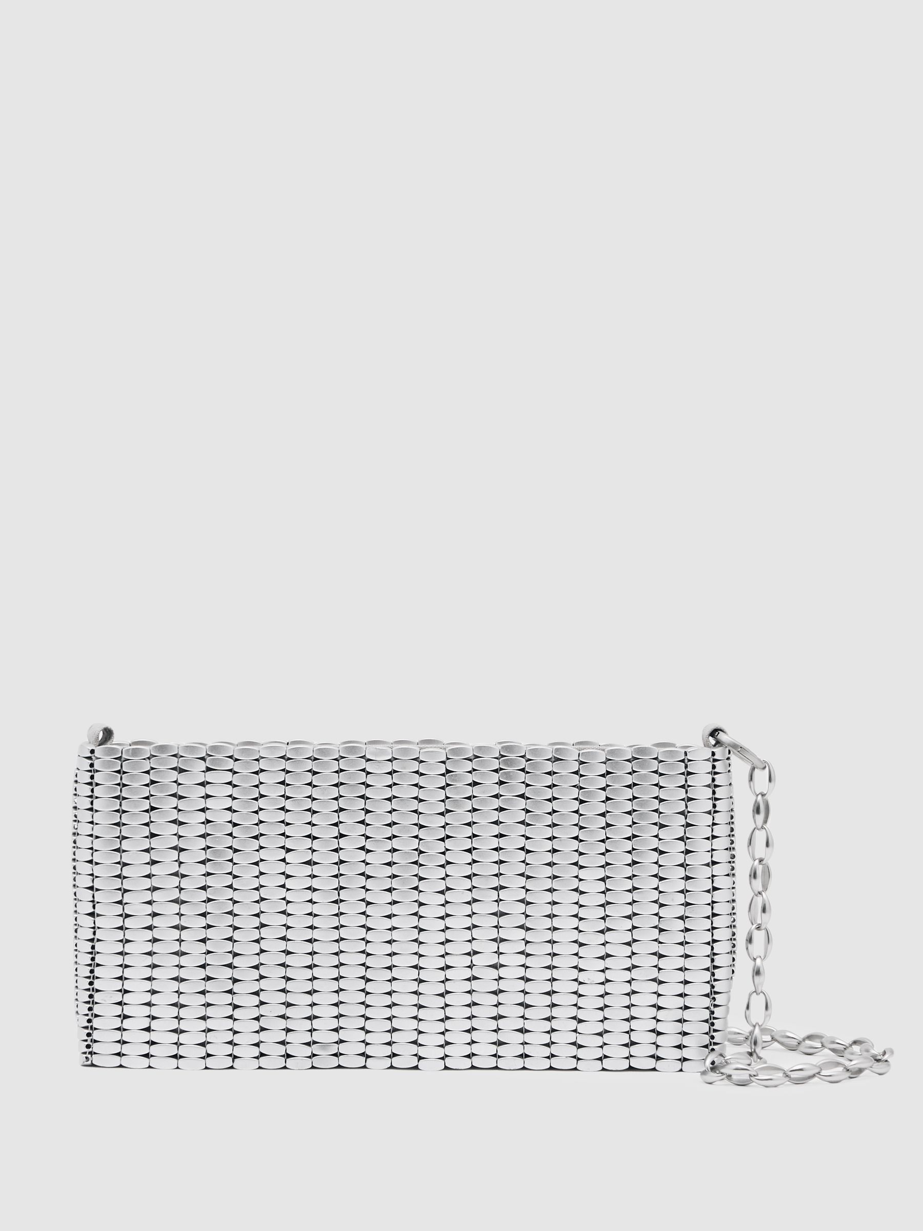 Beaded Removable Strap Shoulder Bag in Silver - image 1