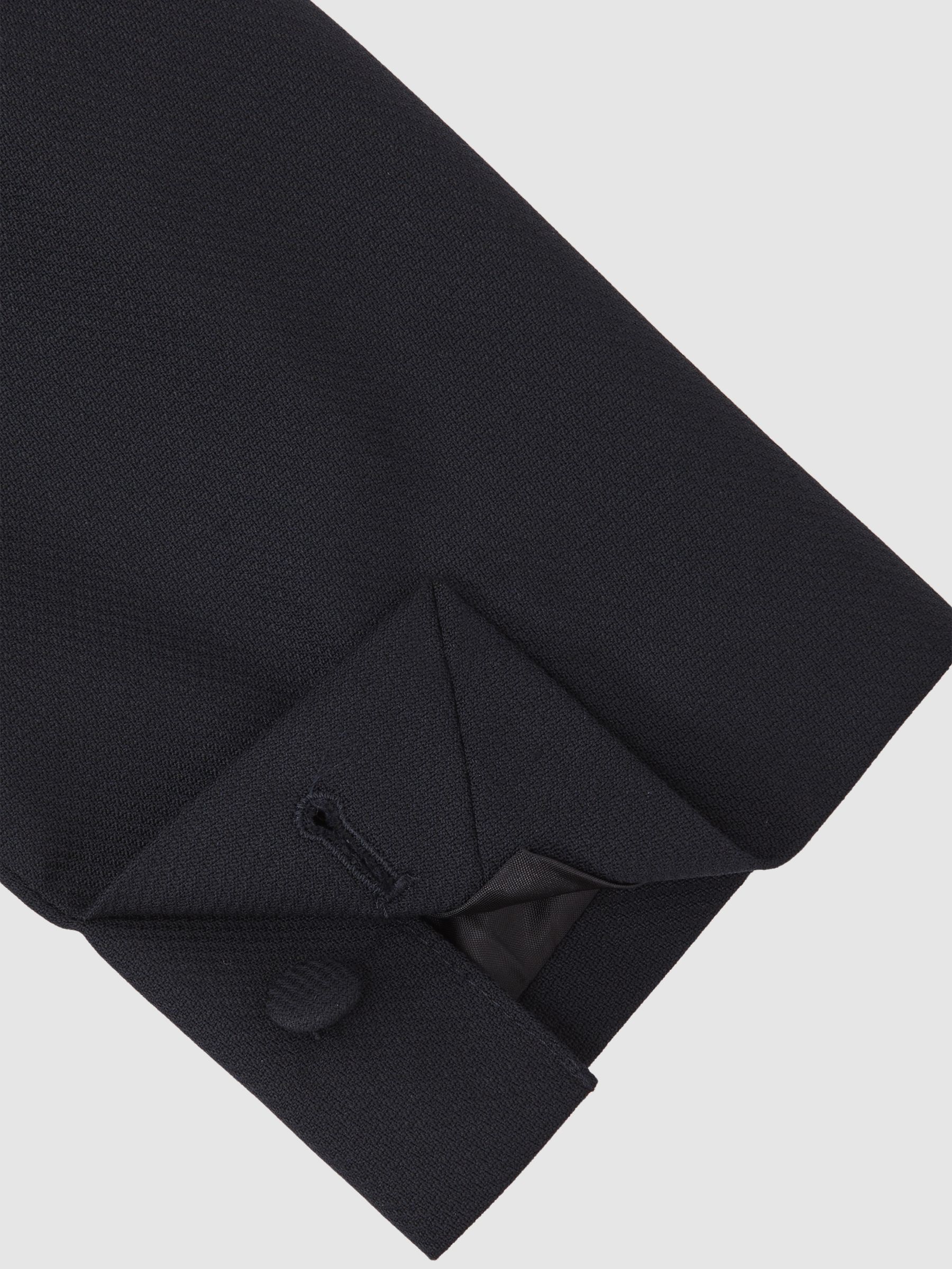 Single-Breasted Jacquard Tuxedo Jacket Wool-Blend Classic-Fit in Navy - image 2