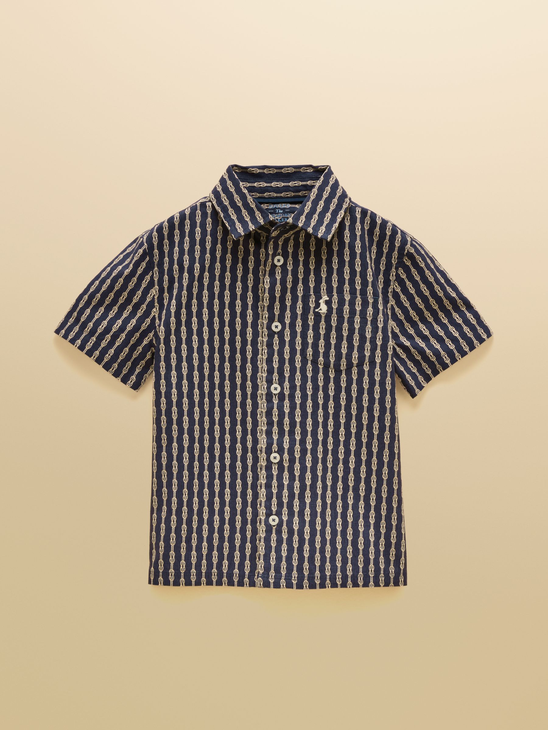 Boys' Sonny Navy Blue Printed Woven Shirt - Image 1 of 5