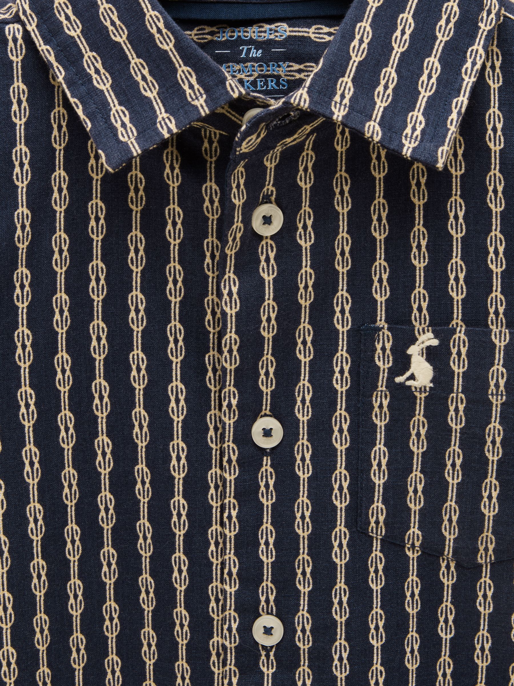 Boys' Sonny Navy Blue Printed Woven Shirt - Image 4 of 5