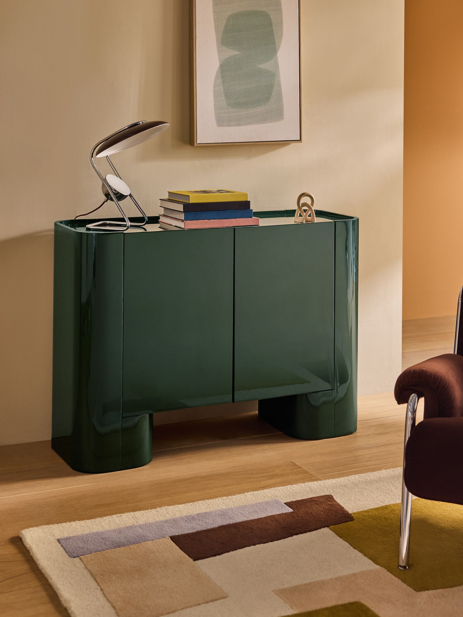 Kain Small Sideboard in Dark Green Gloss - Image 1 of 5 Kain Small Sideboard in Dark Green Gloss - Image 1 of 5
