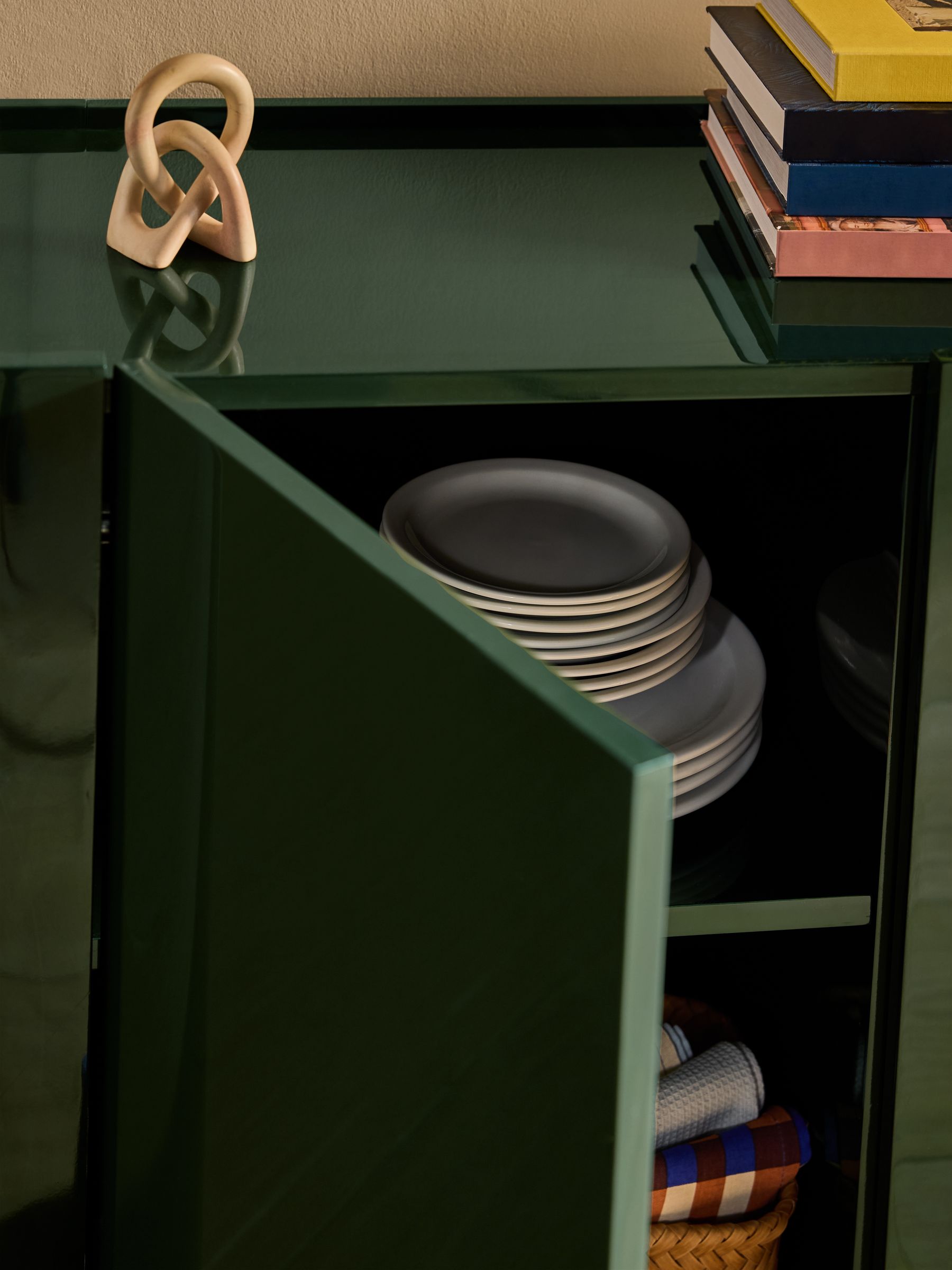 Kain Small Sideboard in Dark Green Gloss - Image 3 of 5