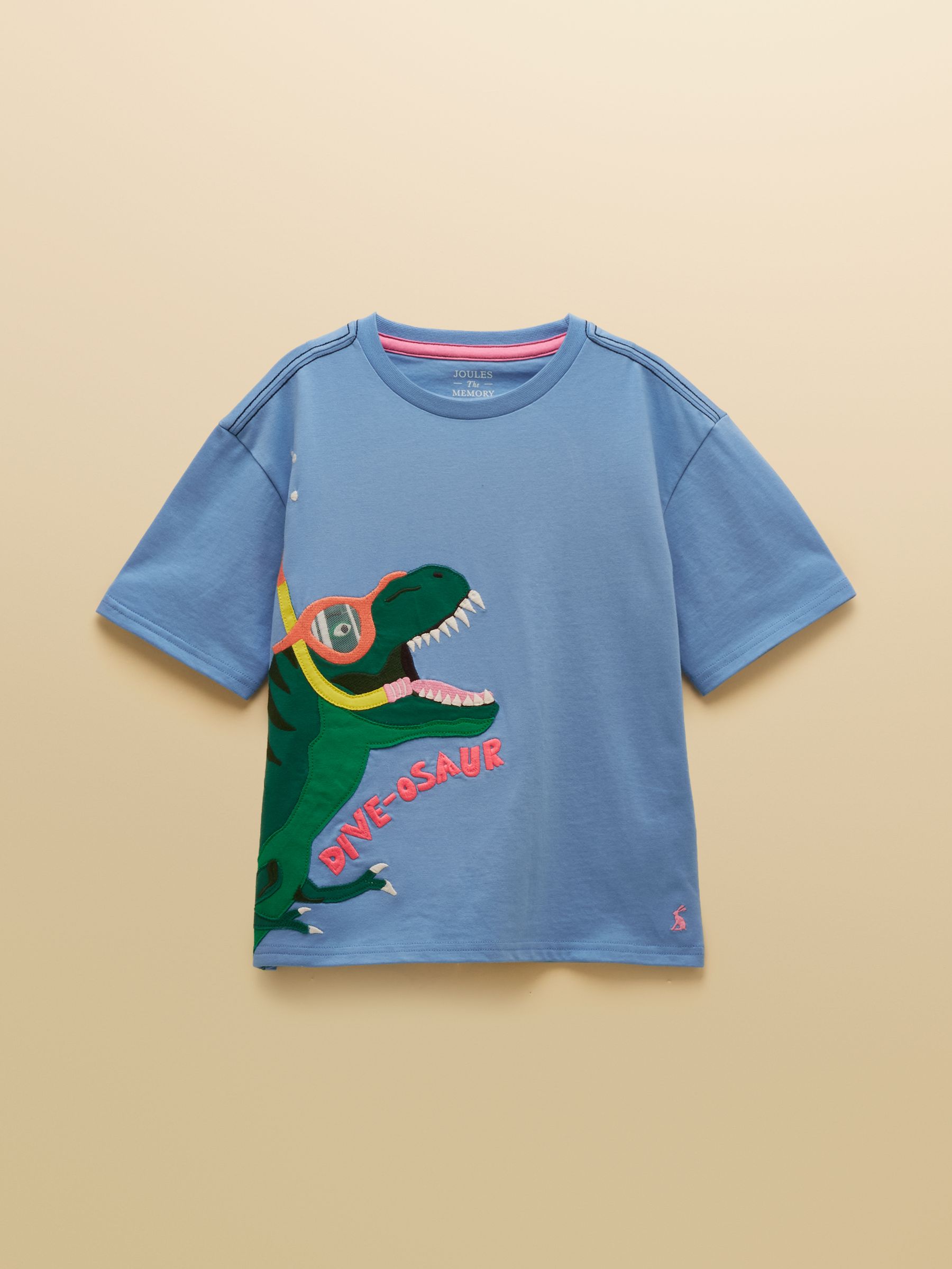 Boys' Archie Blue Dino Applique Graphic T-Shirt - Image 1 of 5
