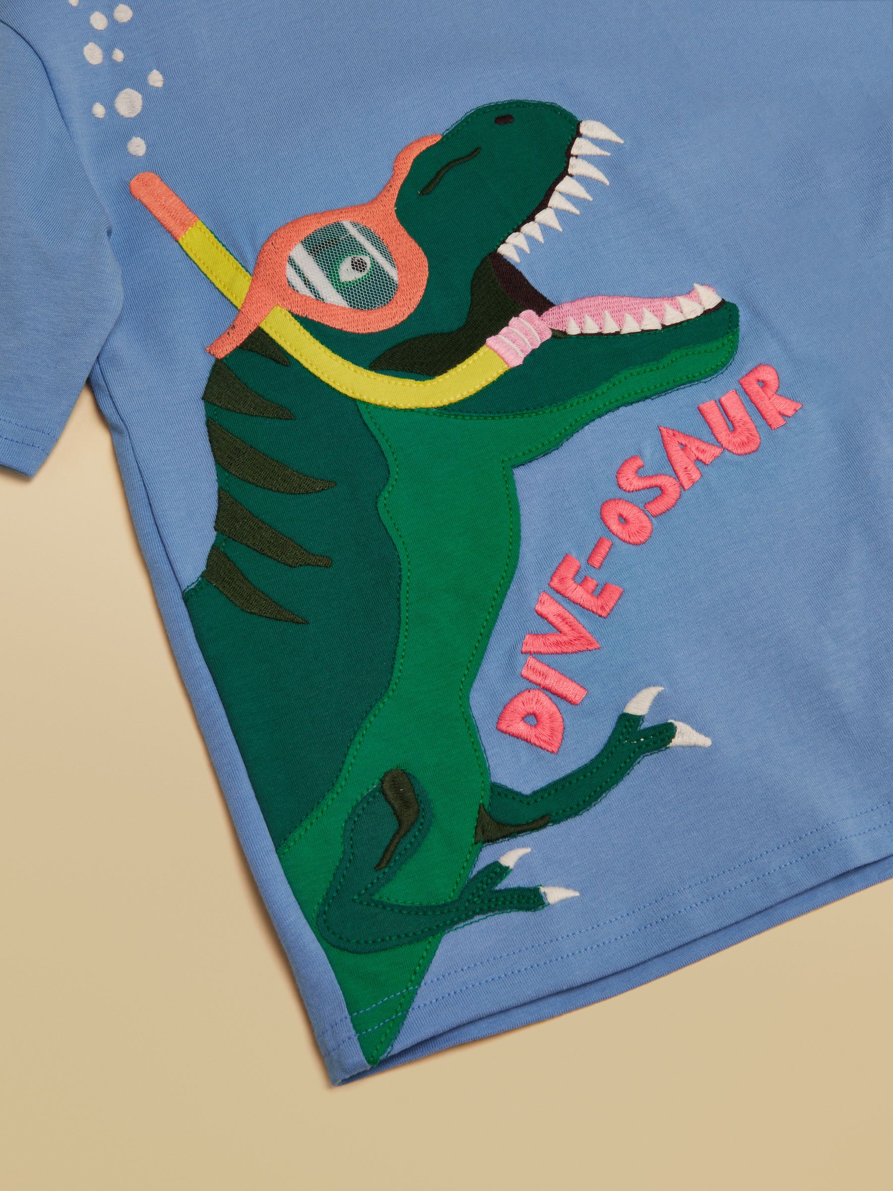 Boys' Archie Blue Dino Applique Graphic T-Shirt - Image 3 of 5