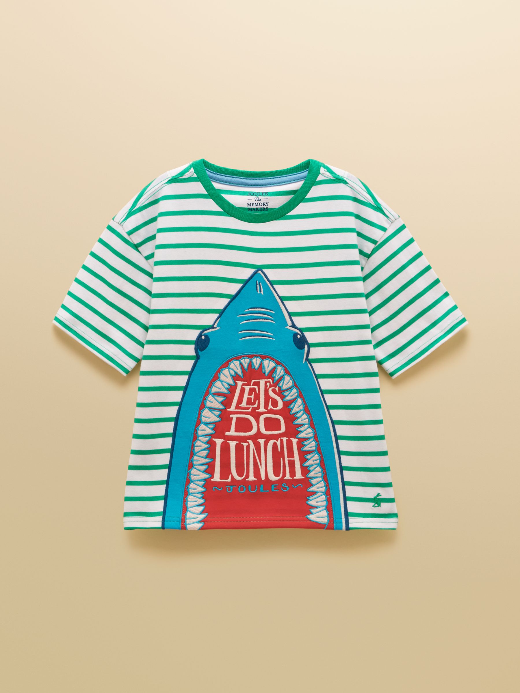 Boys' Archie Green Stripe Applique Graphic T-Shirt - Image 1 of 5
