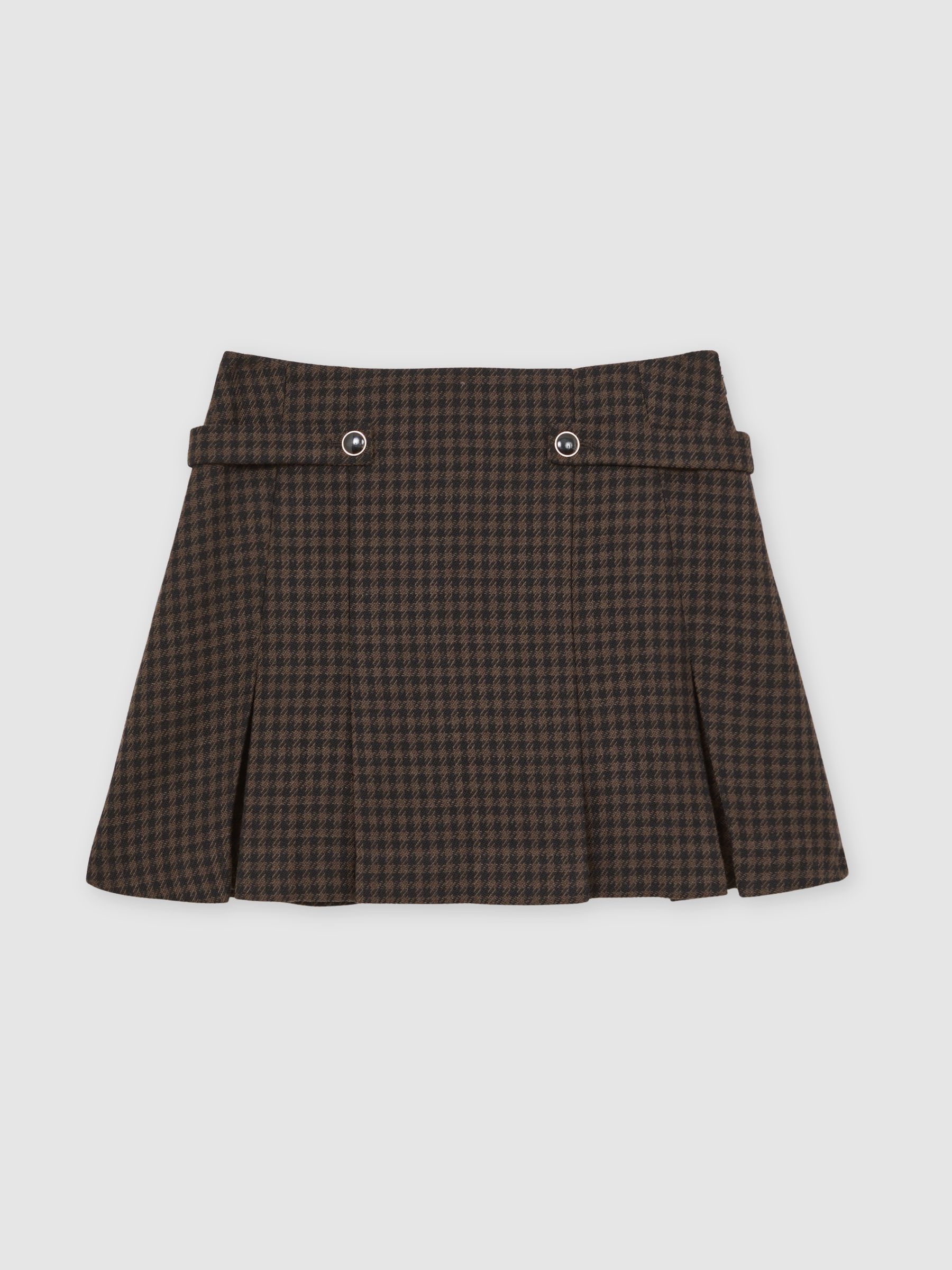 Wool-Blend Check Mini Skirt in Black/Brown - Image 2 of 6