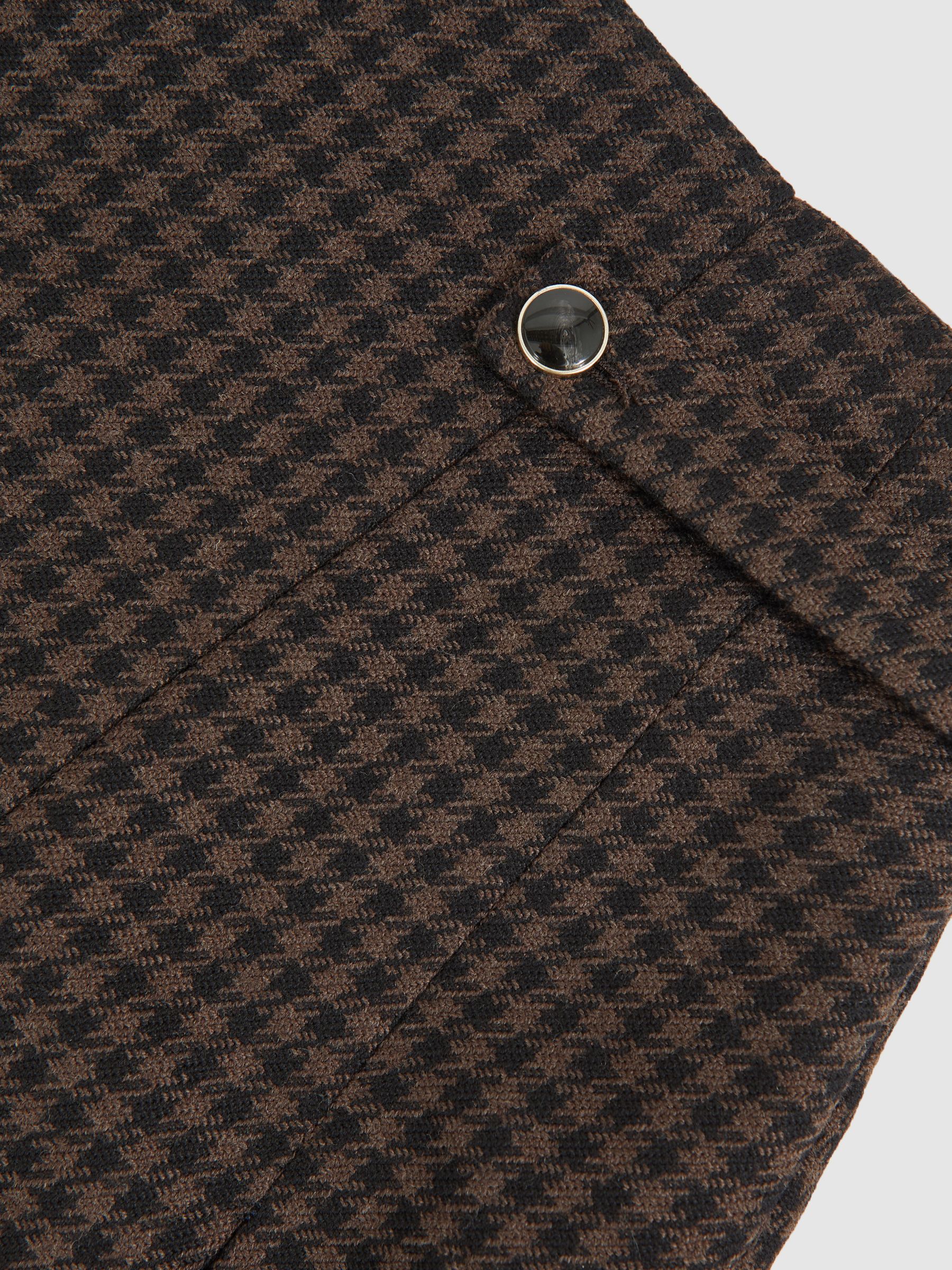 Wool-Blend Check Mini Skirt in Black/Brown - image 3