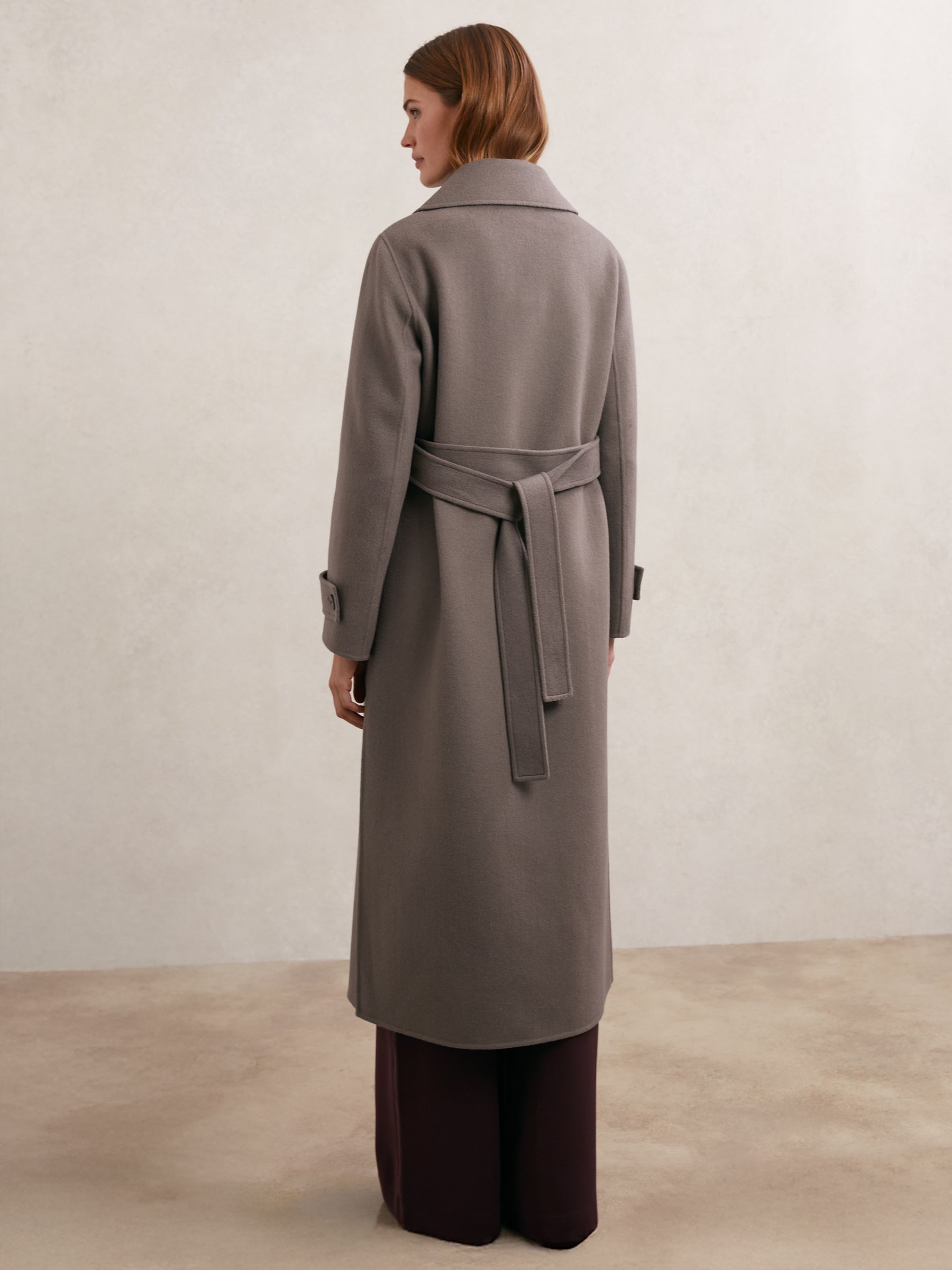 Wool-Blend Belted Blindseam Coat in Mink - image 4