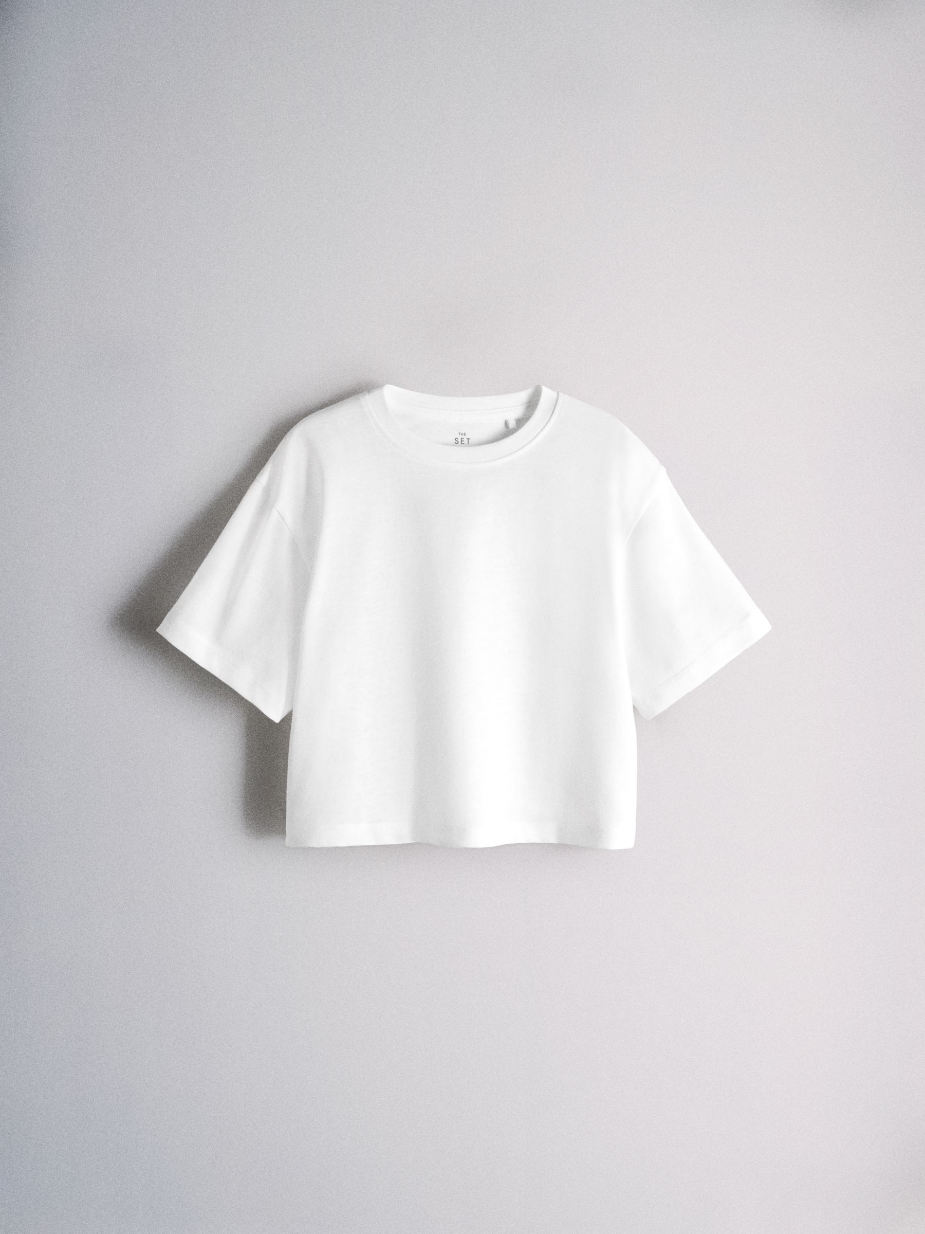 4 Pack Cropped Short Sleeve Cotton Blend T-Shirts Pink/Blue/Grey/White - Image 5 of 6