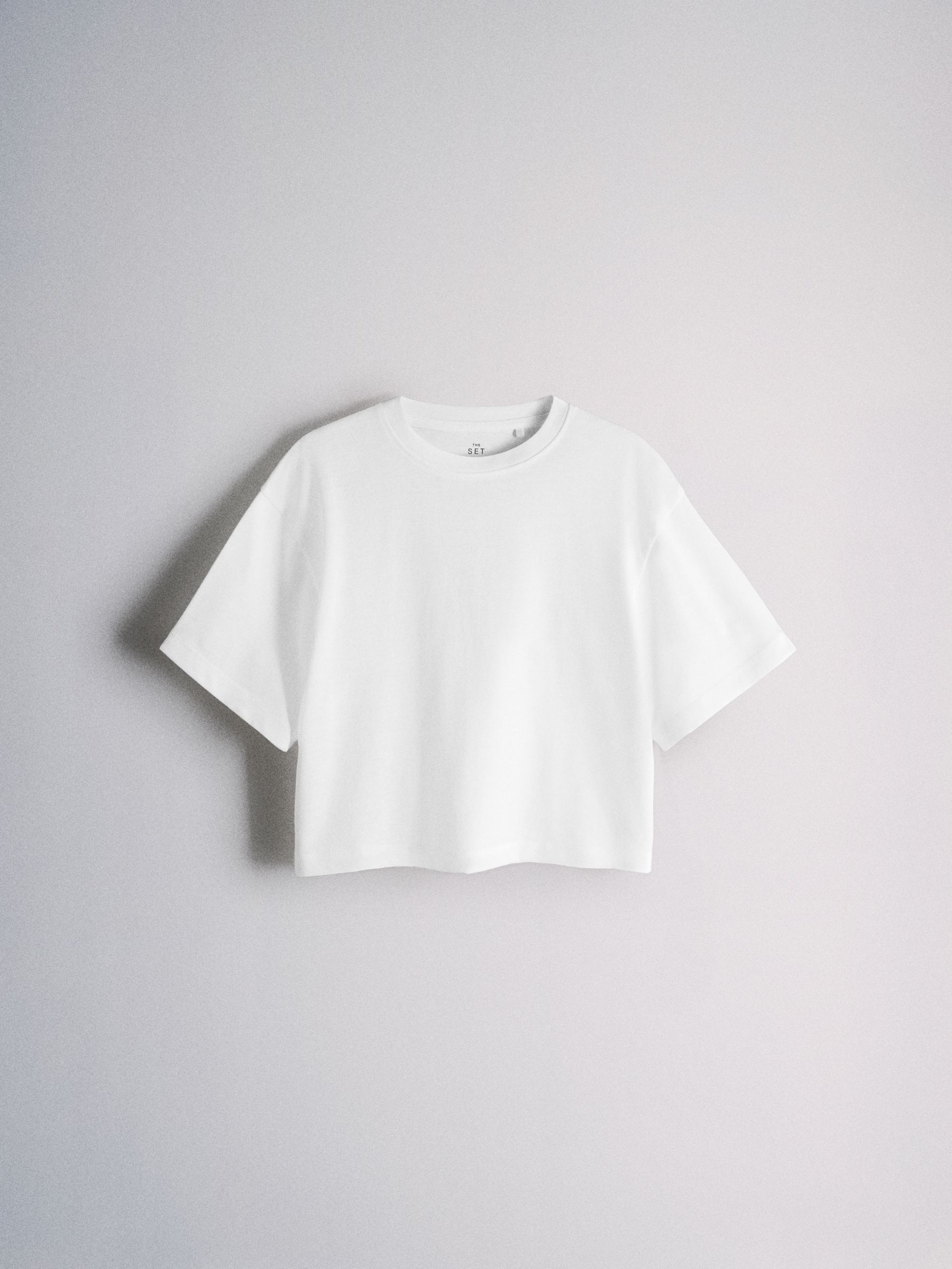 4 Pack Cropped Short Sleeve Cotton Blend T-Shirts Brown/White/Yellow/Stripe - Image 3 of 7