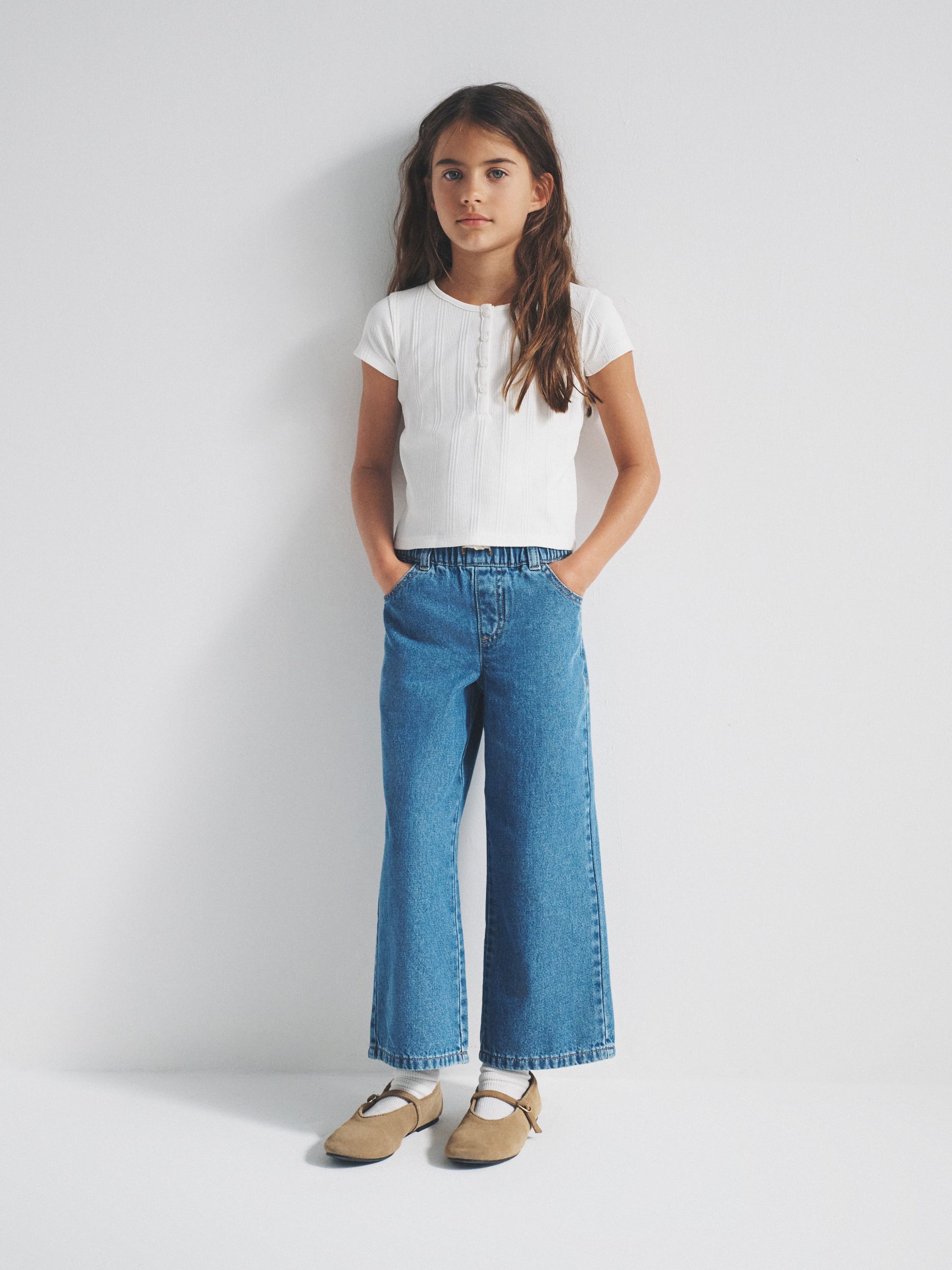 Short Sleeve Rib Henley Cotton T-Shirts 2 Pack Grey/White - Image 3 of 7