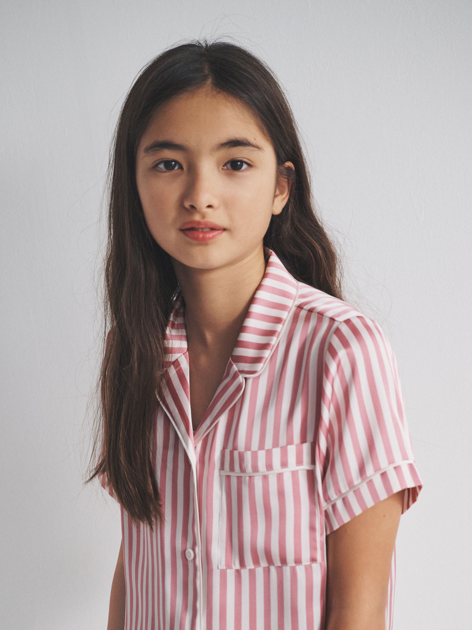 2 Pack Short Sleeve Satin Pyjamas Pink/Plum - Image 4 of 6