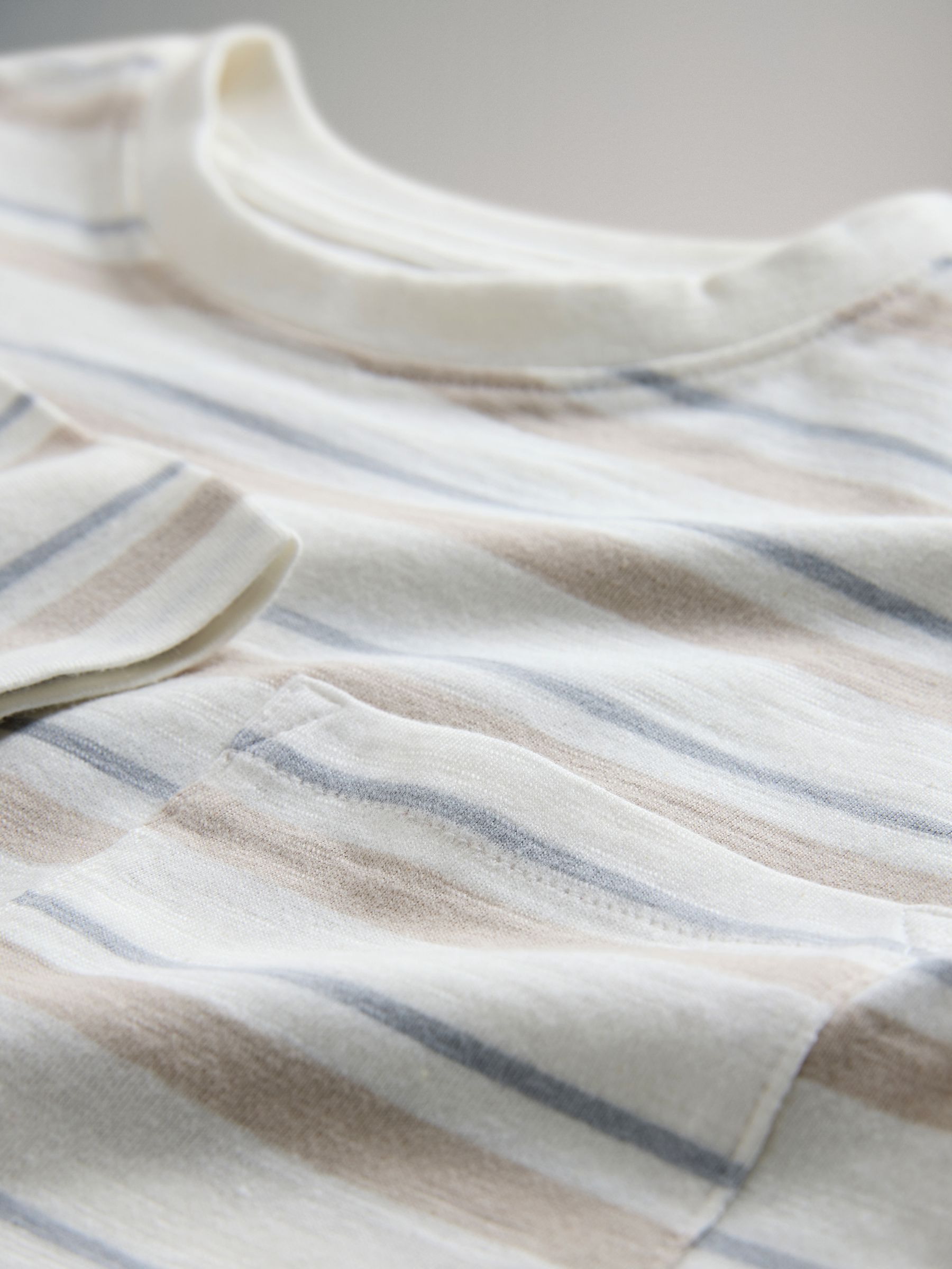 Brown/Cream/Green/Yellow 4 Pack Long Sleeve Cotton Slub T-Shirts - Image 6 of 6