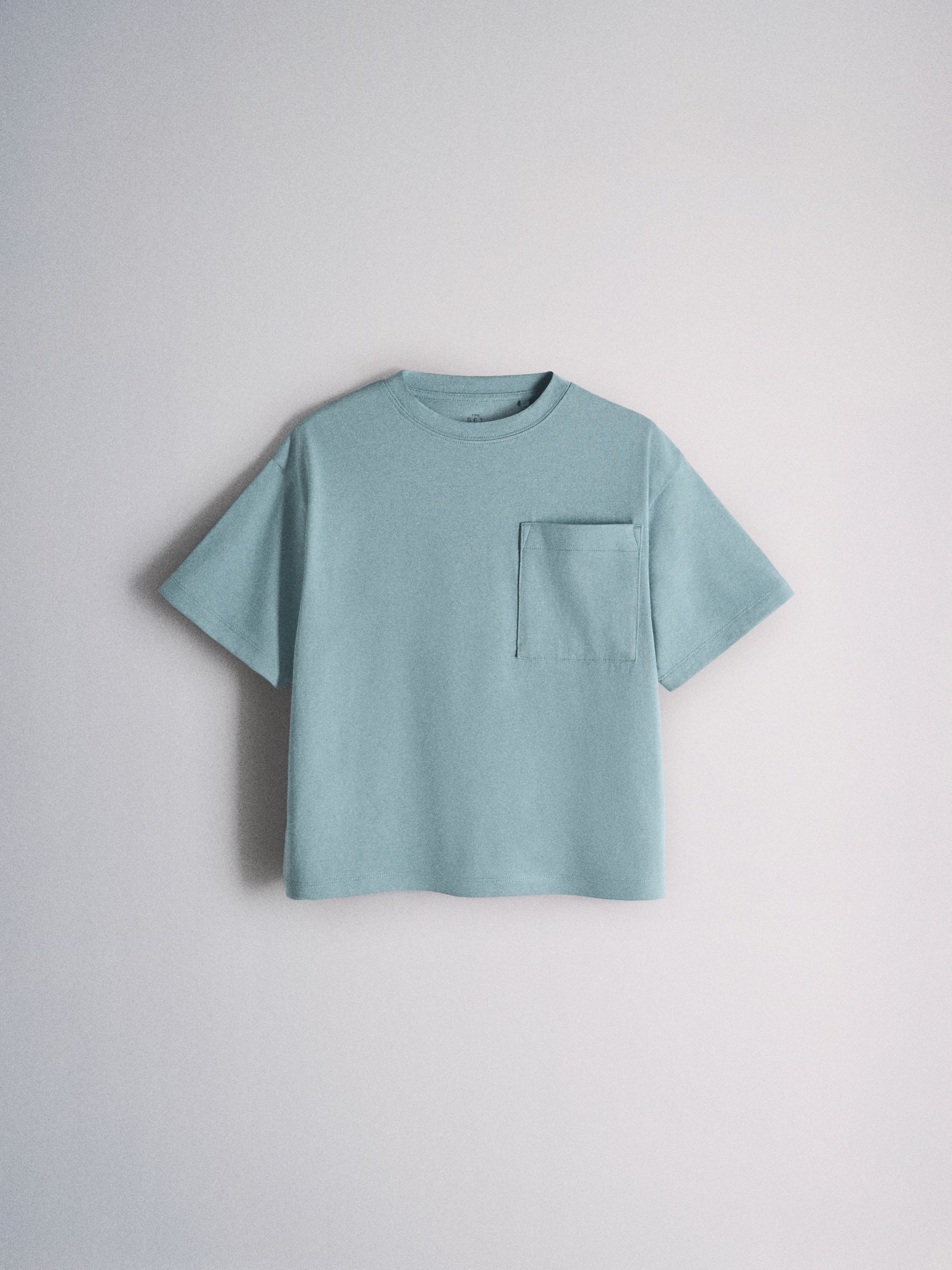 4 Pack Short Sleeve Cotton Blend Oversized Pocket T-Shirts Blue/Green/Yellow/Cream - Image 2 of 6 4 Pack Short Sleeve Cotton Blend Oversized Pocket T-Shirts Blue/Green/Yellow/Cream - Image 2 of 6