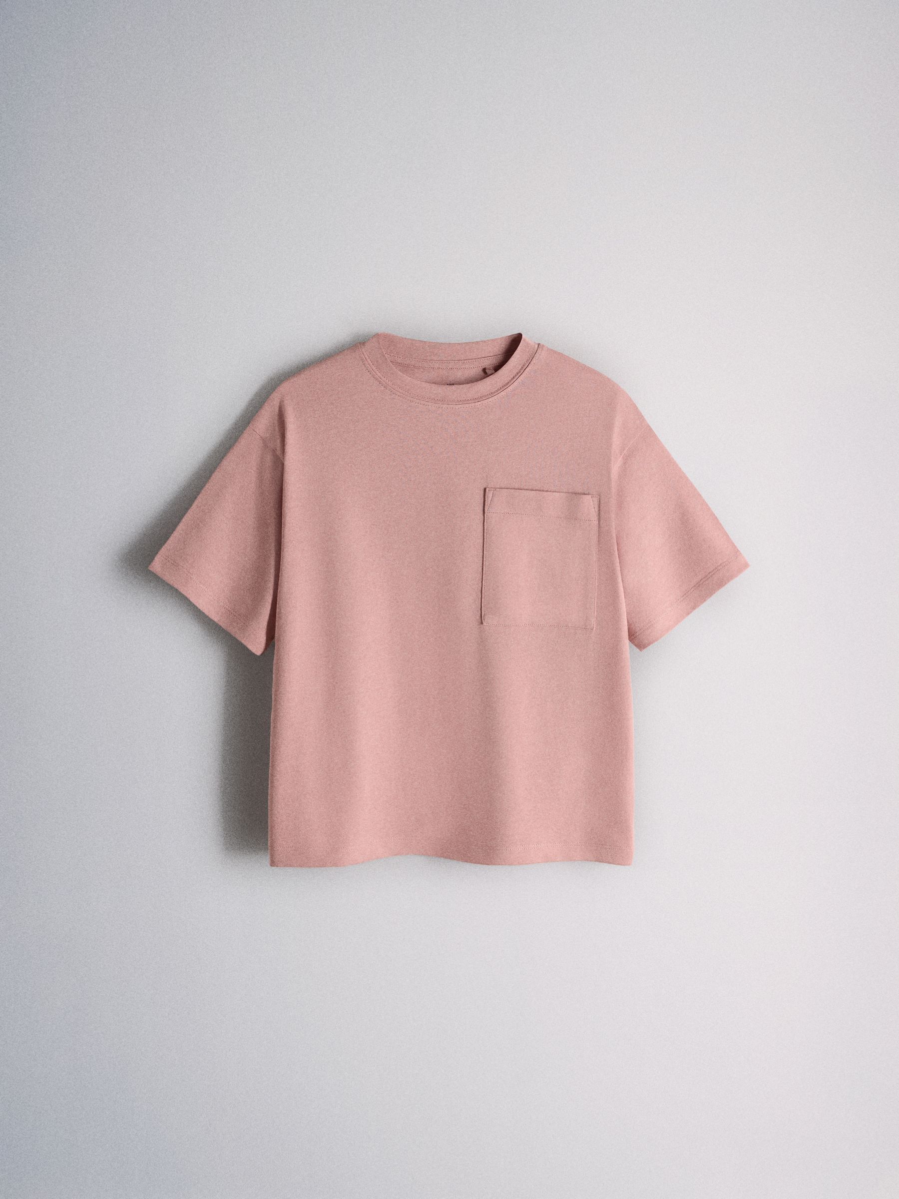 4 Pack Short Sleeve Cotton Blend Oversized Pocket T-Shirts Brown/Red/Pink/Cream - Image 3 of 6