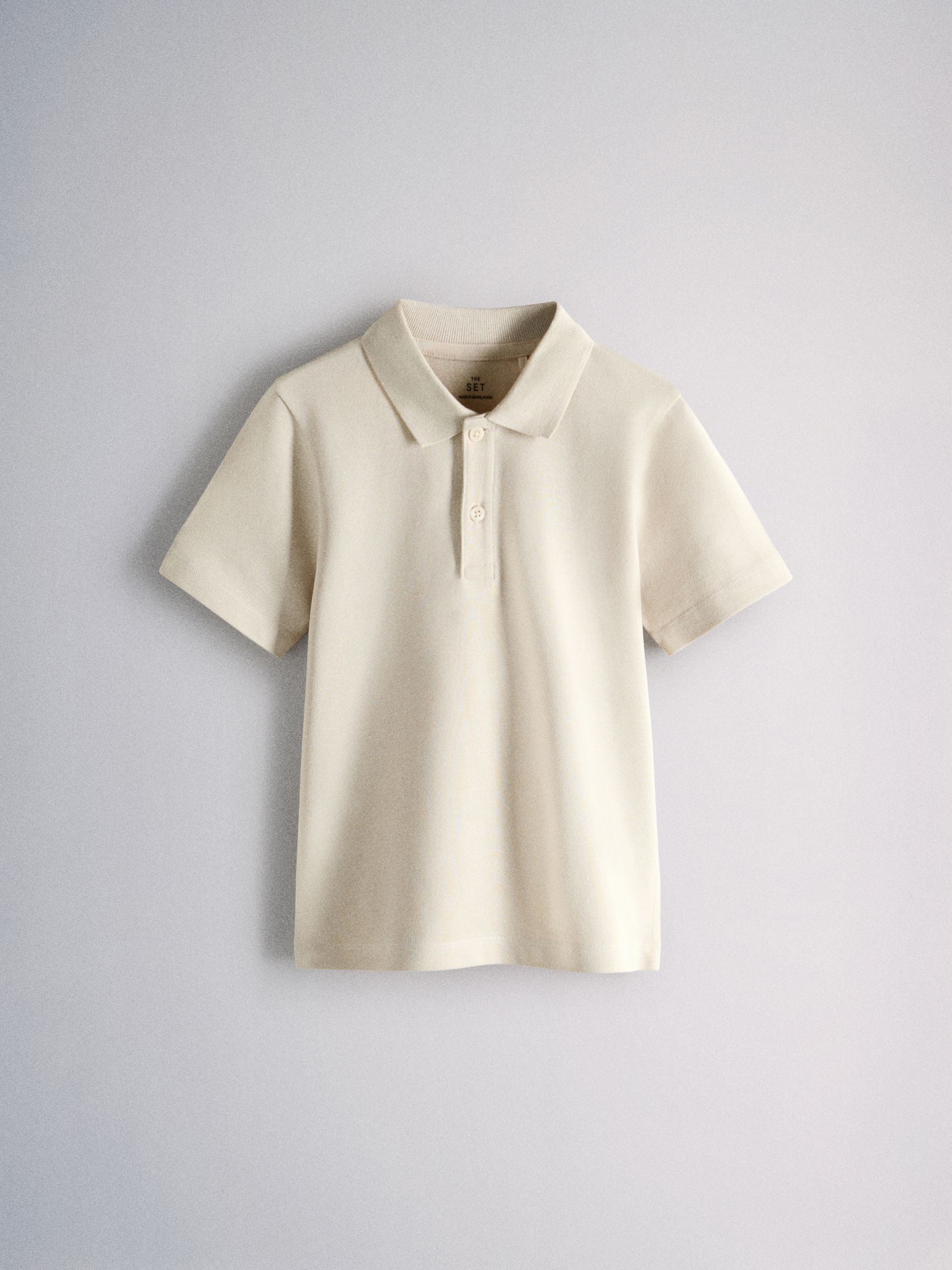 5 Pack Cotton Pique Polo Shirts Brown/Blue/Yellow/Cream - Image 2 of 6