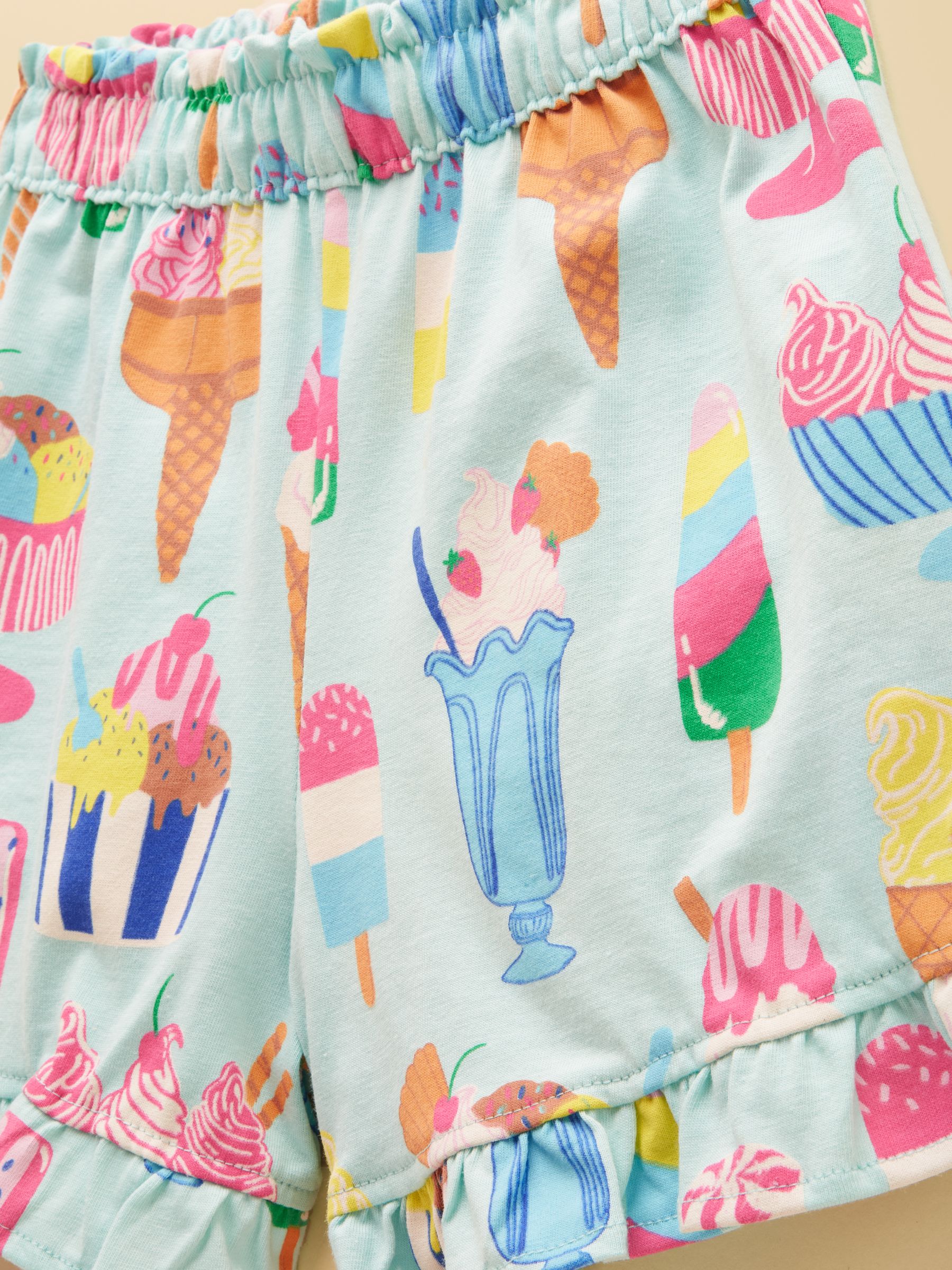 Girls' Daisy Blue Jersey Frill Shorts - Image 4 of 5