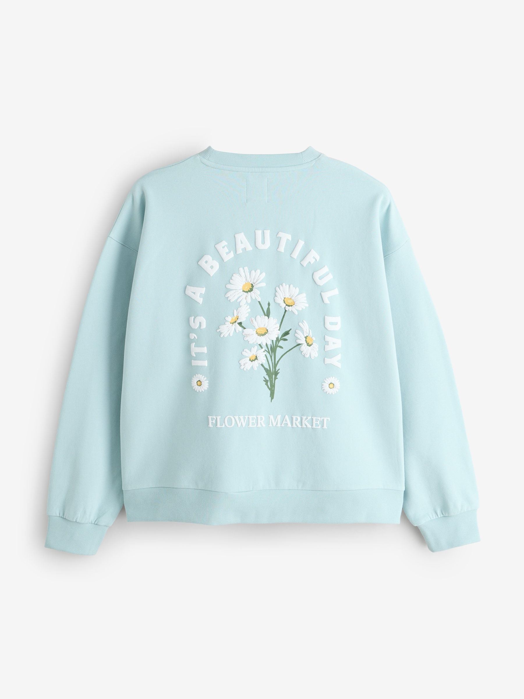 Blue Daisies Crew Neck Sweatshirt - Image 6 of 8