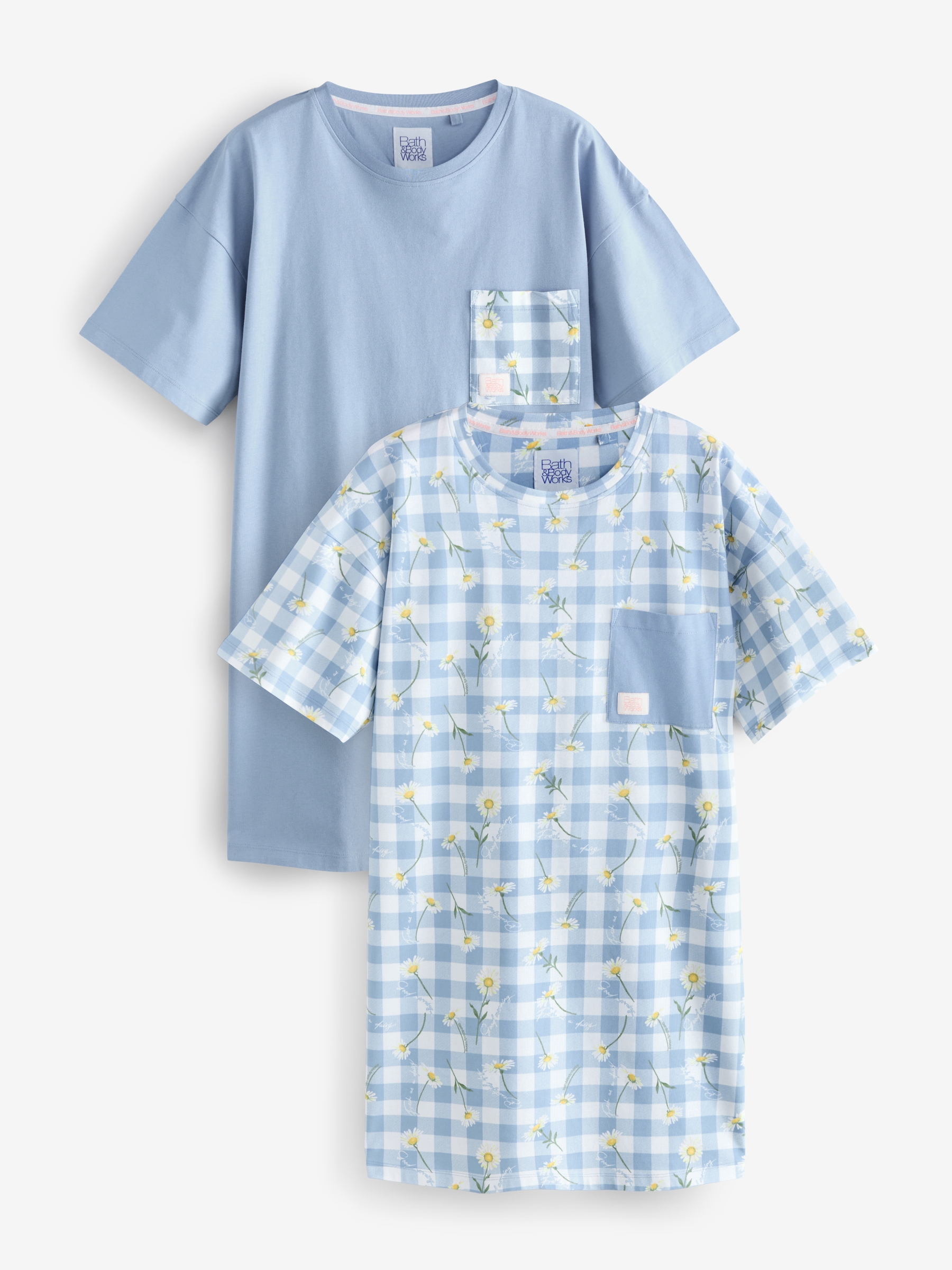Blue Gingham Daisies Nightie 2 Pack - Image 1 of 11