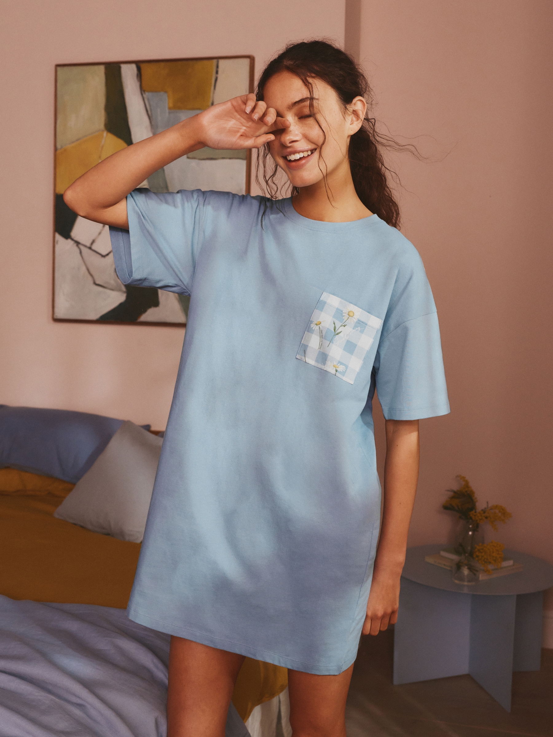 Blue Gingham Daisies Nightie 2 Pack - Image 2 of 11