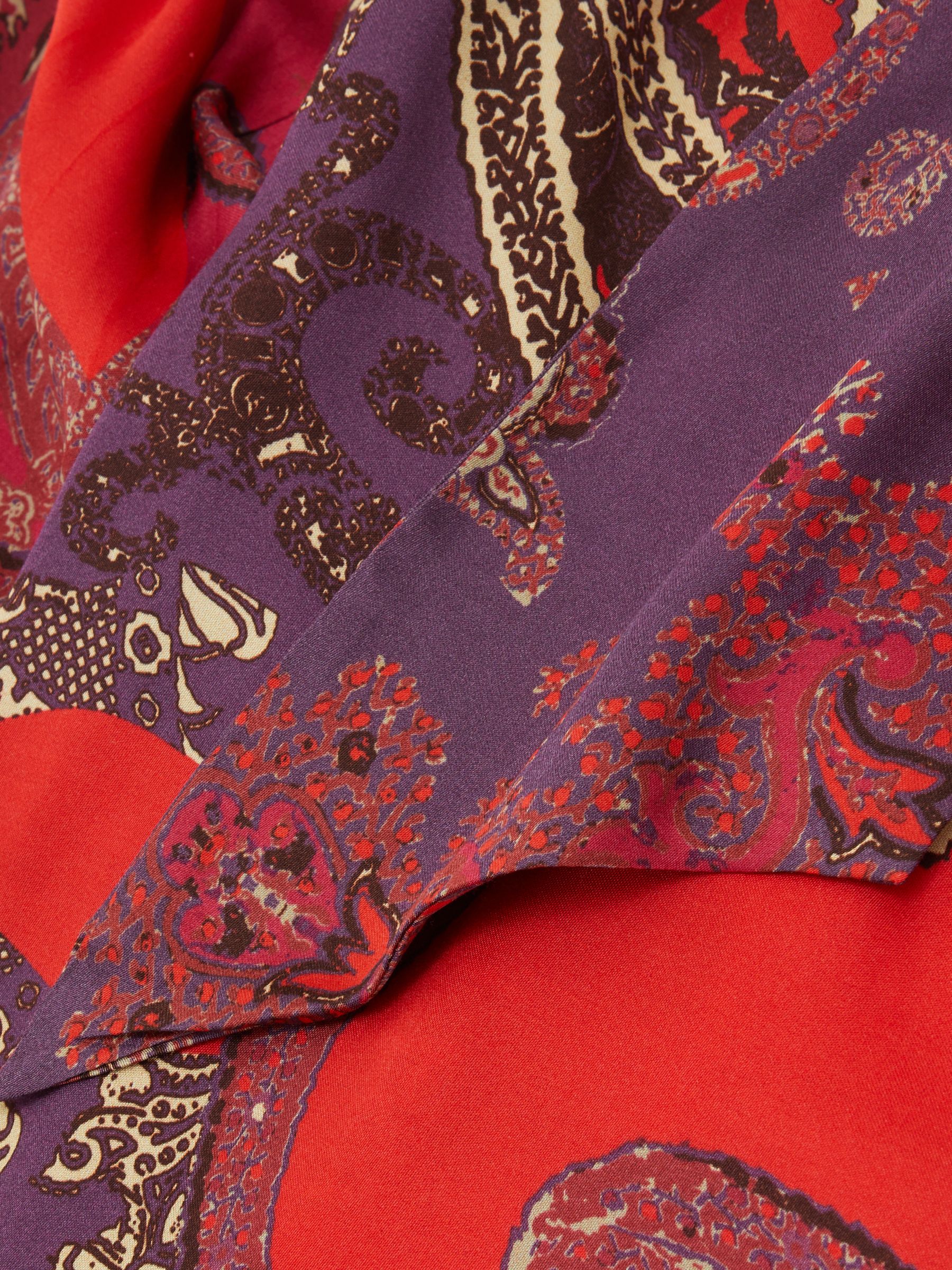 Paisley-Print Tie-Neck Blouse in Red - image 4
