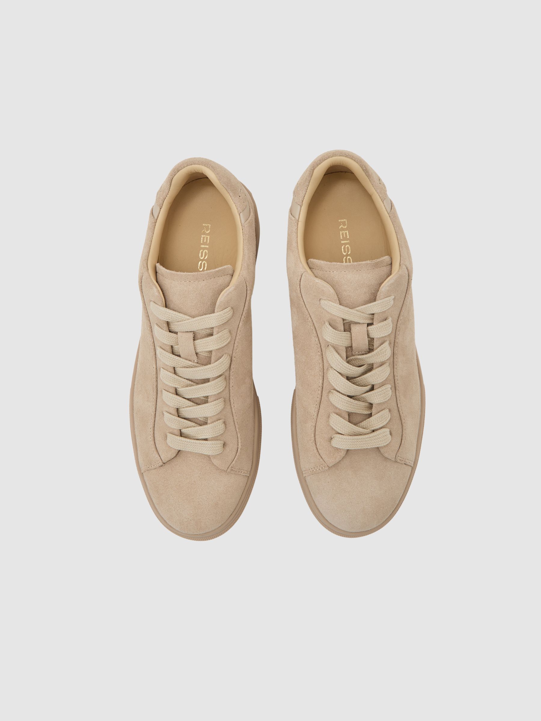 Leather Low-Top Trainers in Taupe - image 3