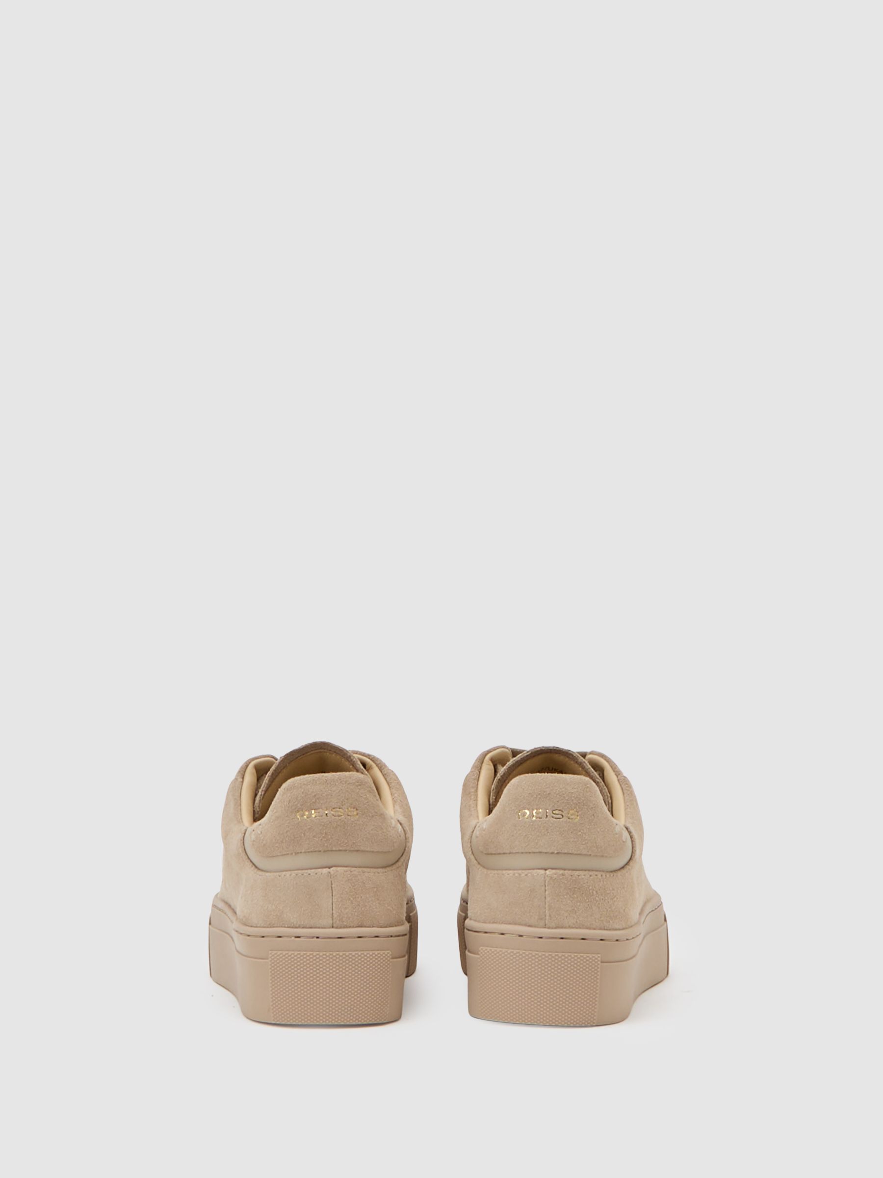Leather Low-Top Trainers in Taupe - image 2