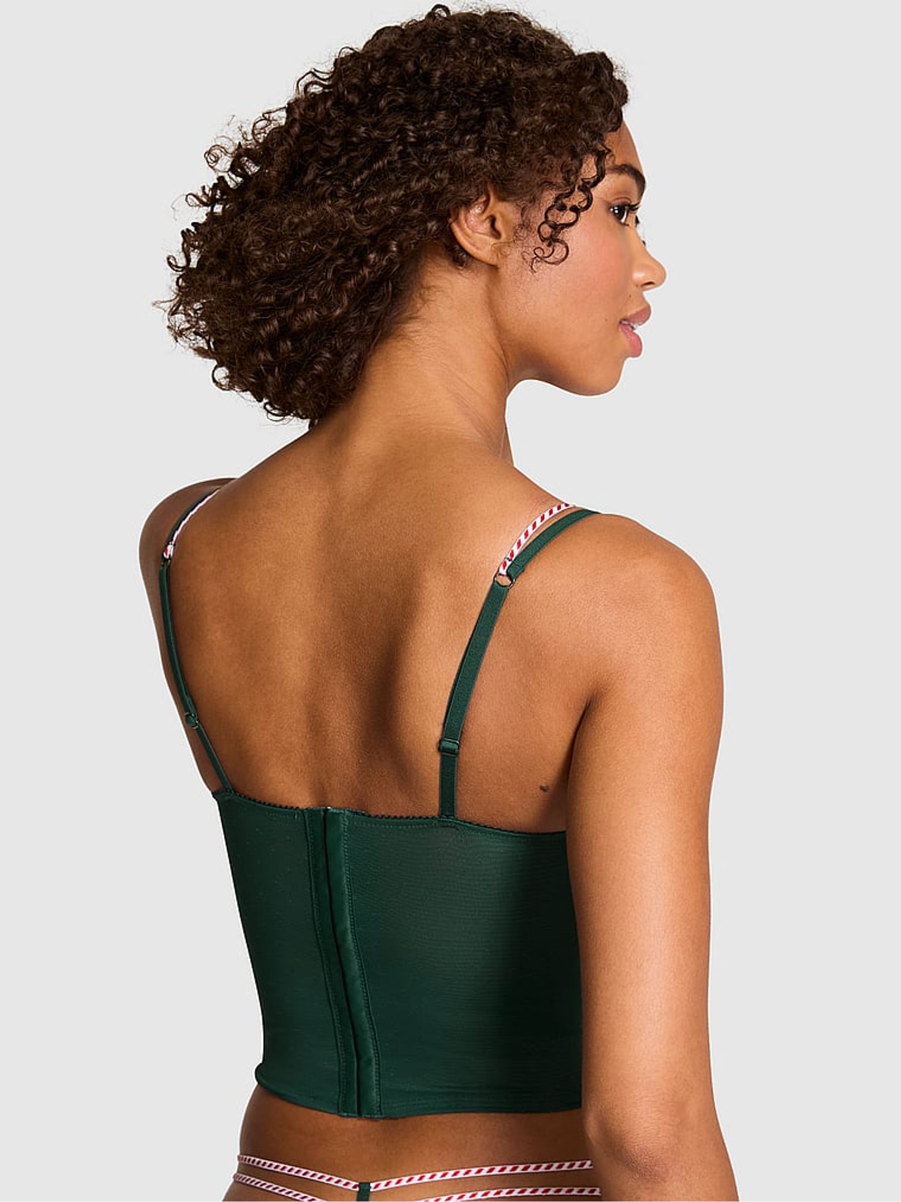 Forest Green Christmas Gingerbread Embroidery Corset - Image 2 of 2