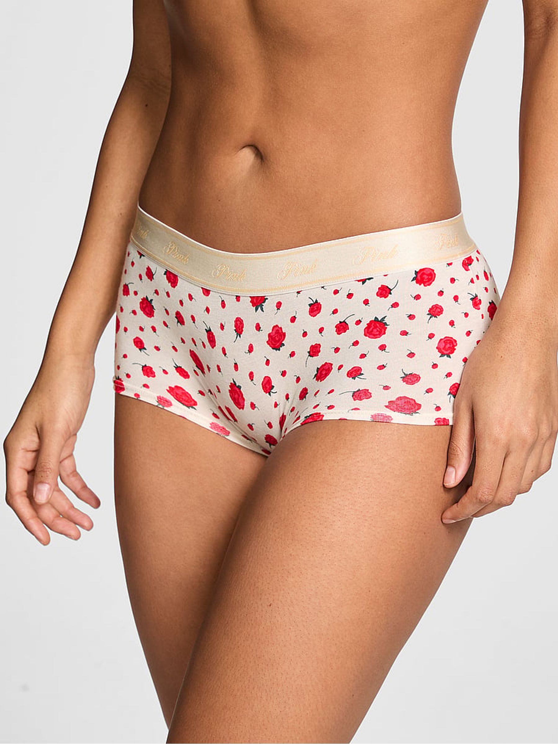 Winter White Roses High Waist Cotton Logo Knickers - Image 1 of 3