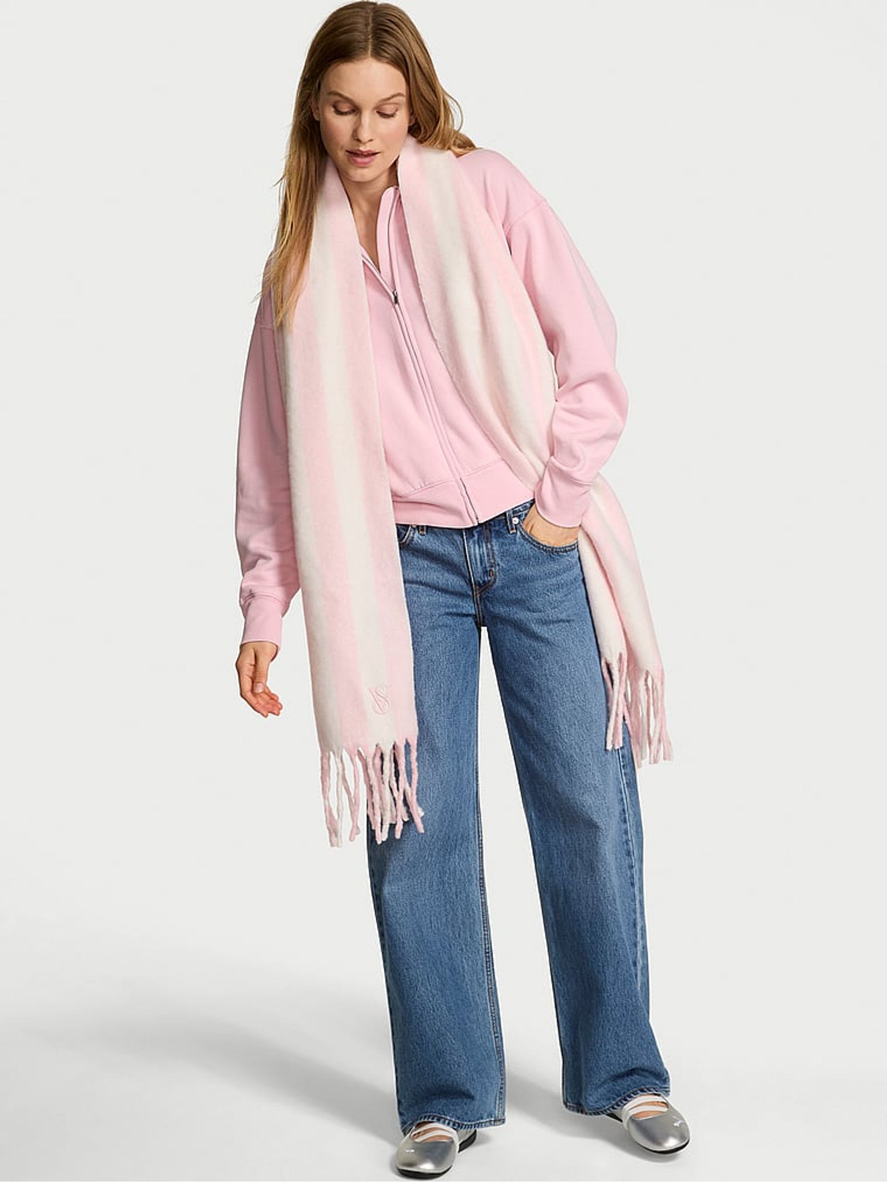 Iconic Stripe Pink Cosy Blanket Scarf | Victoria's Secret Ireland Iconic Stripe Pink Cosy Blanket Scarf | Victoria's Secret Ireland