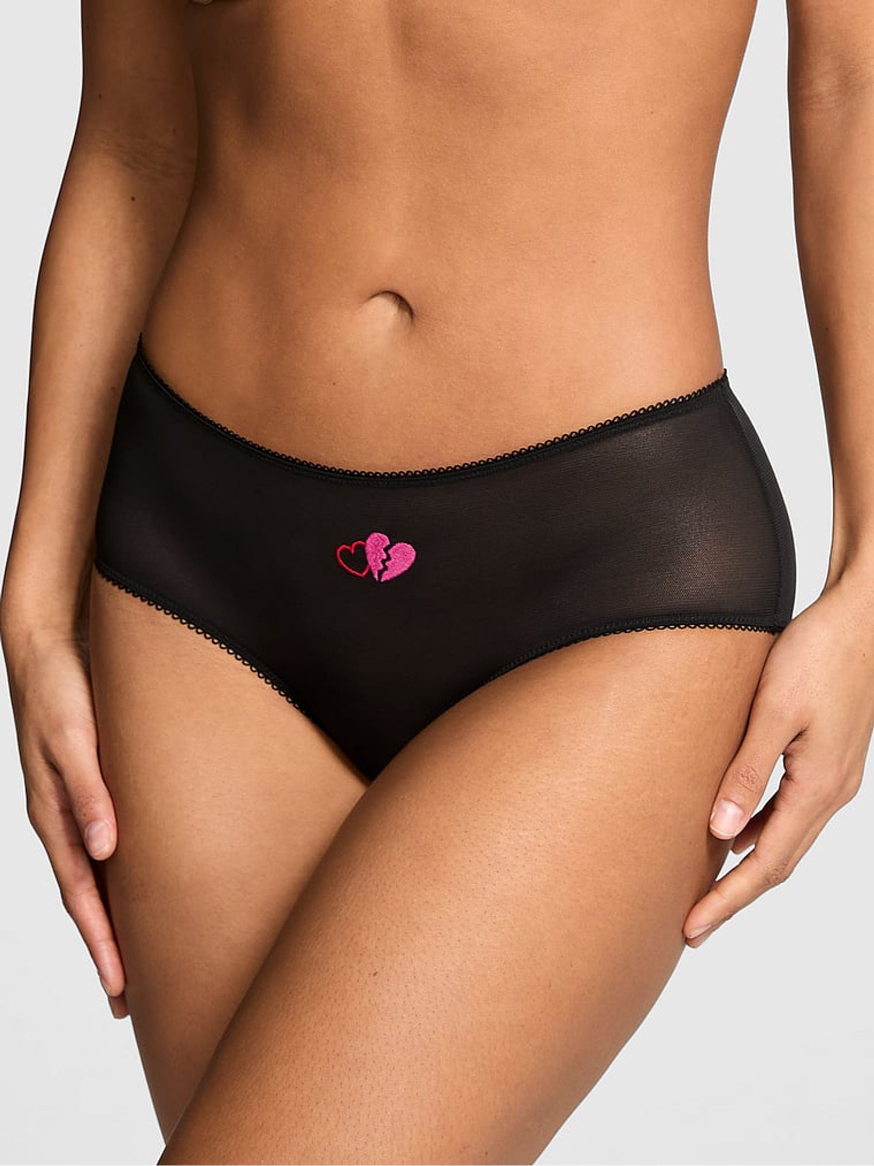 Heartbreaker Black Cheeky Embroidery Knickers - Image 2 of 3