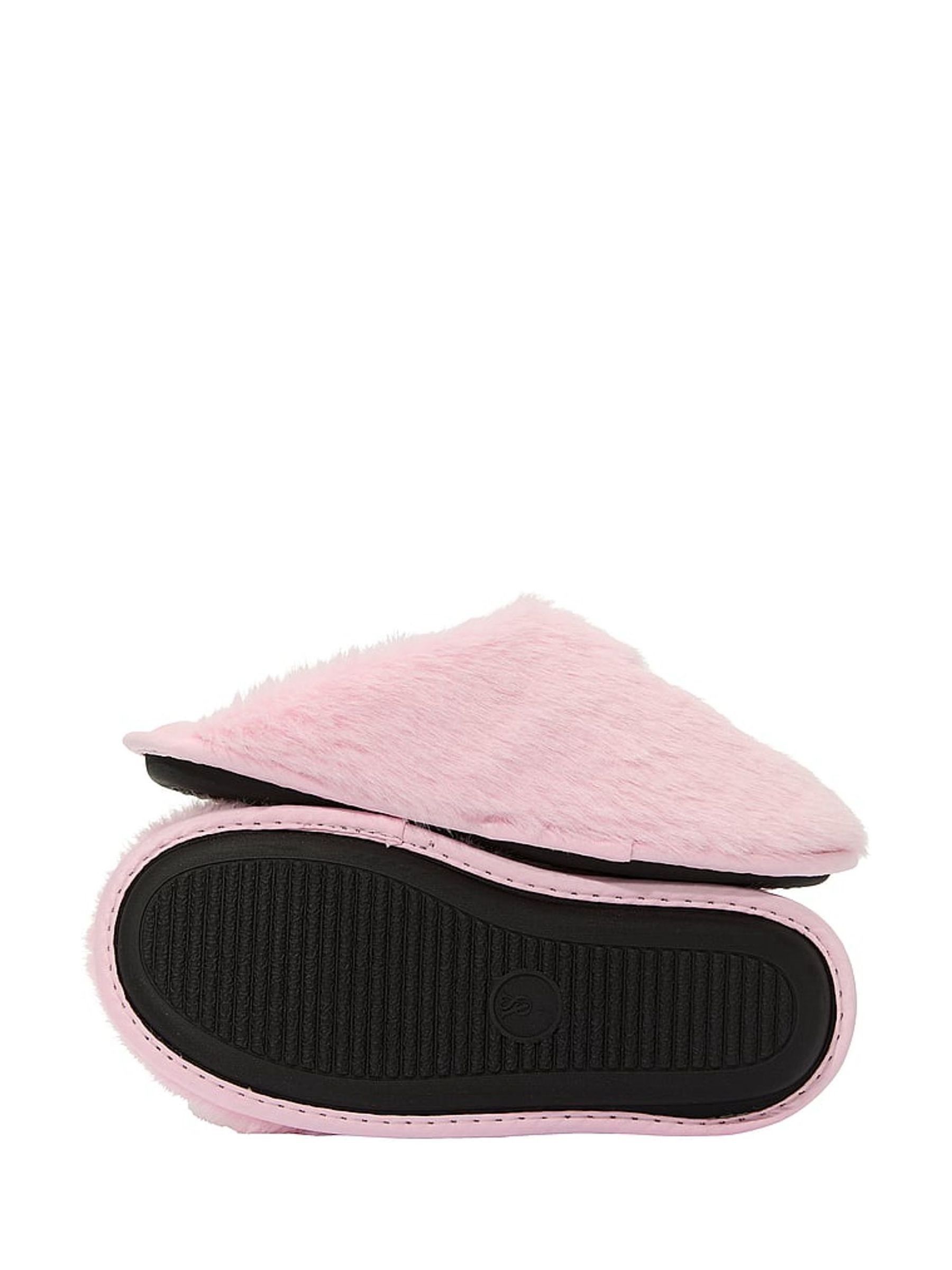 Pretty Blossom Pink Closed Toe Faux Fur Slippers - Image 2 of 2
