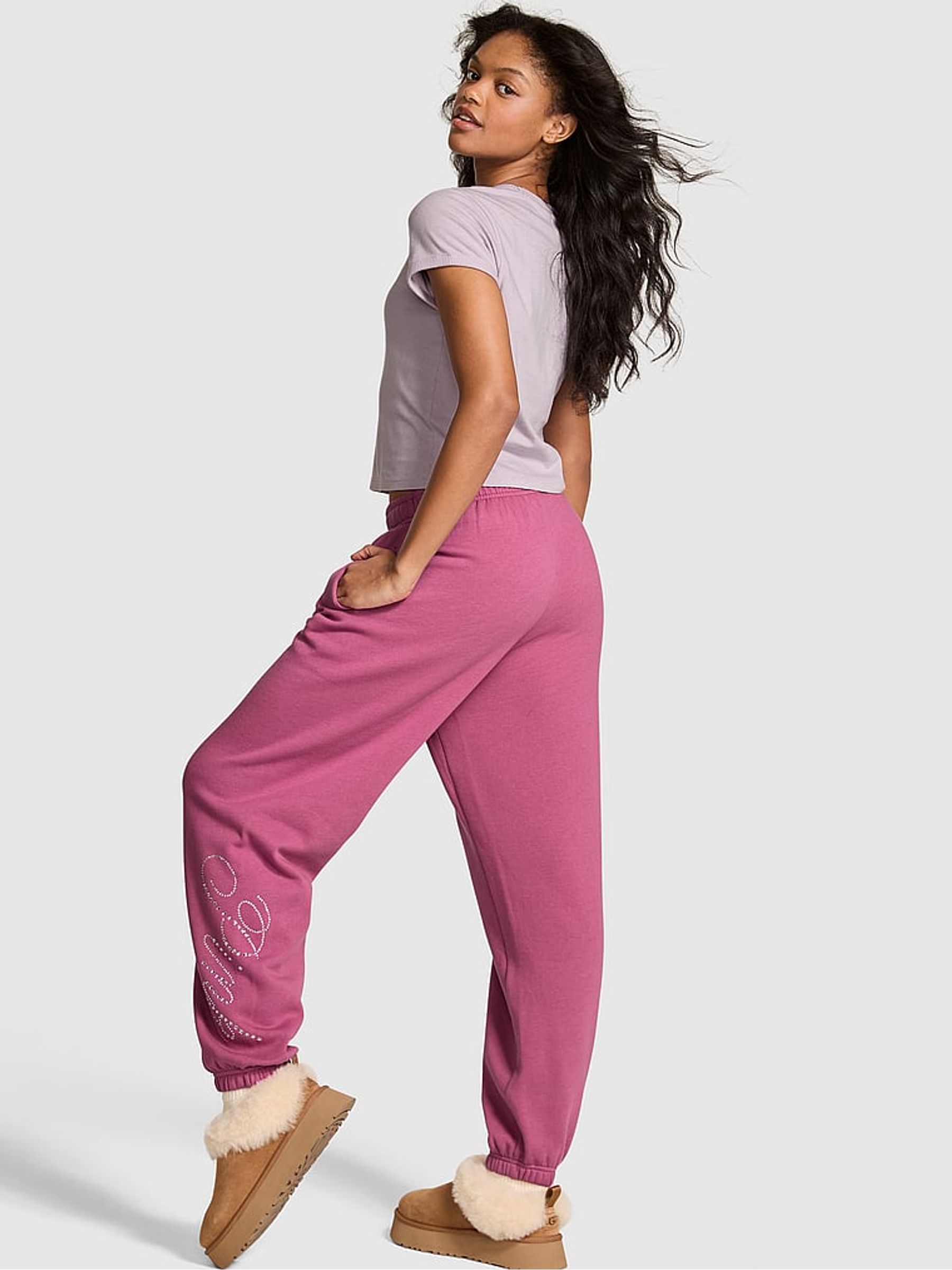 Red Violet Fleece Joggers - Image 1 of 2