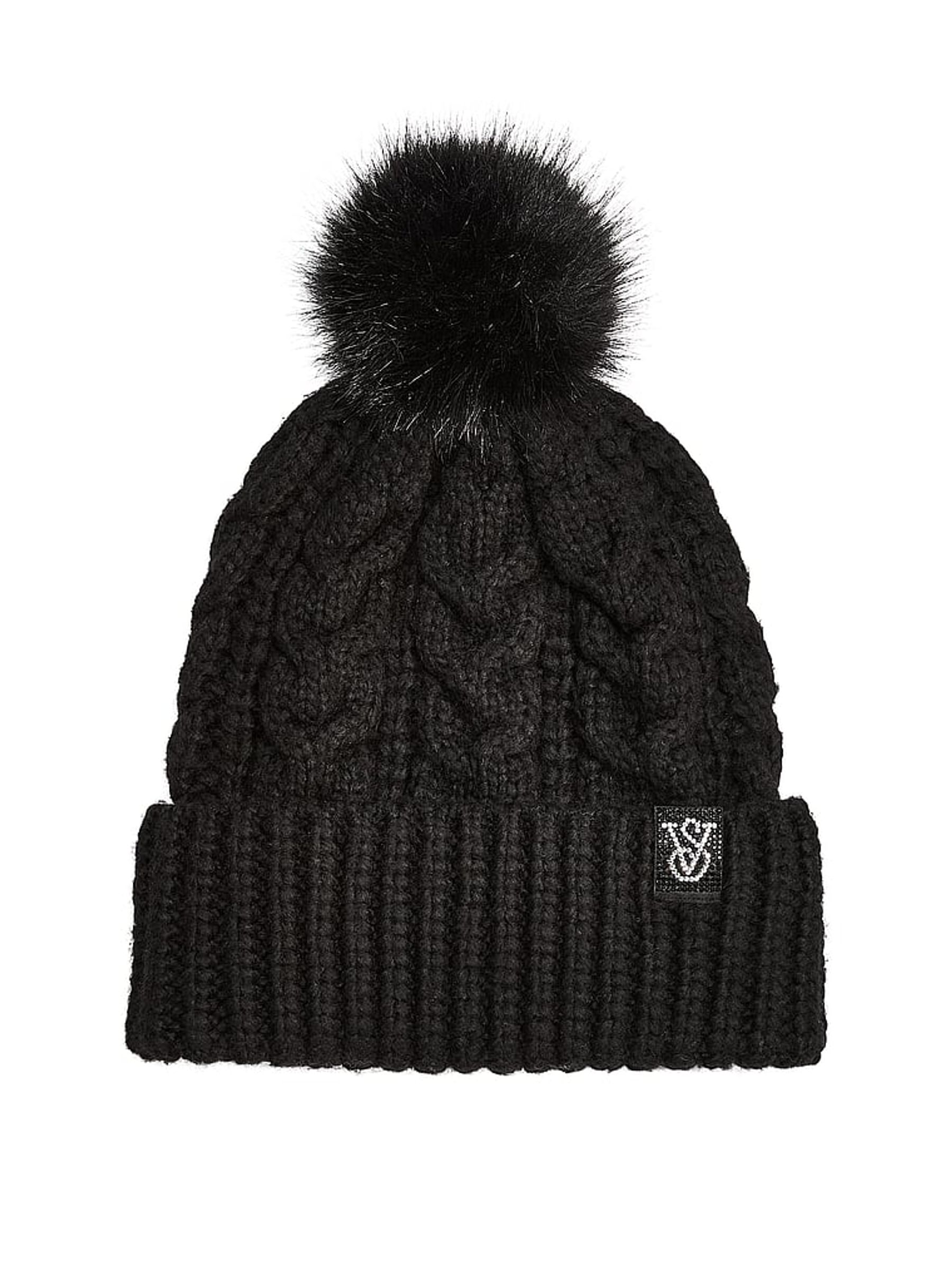 Black Knit Beanie Hat - Image 2 of 2