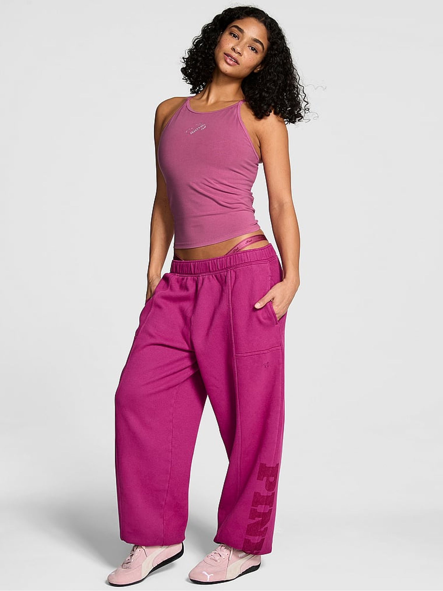 Magenta Purple Oversized Joggers - Image 1 of 2 Magenta Purple Oversized Joggers - Image 1 of 2