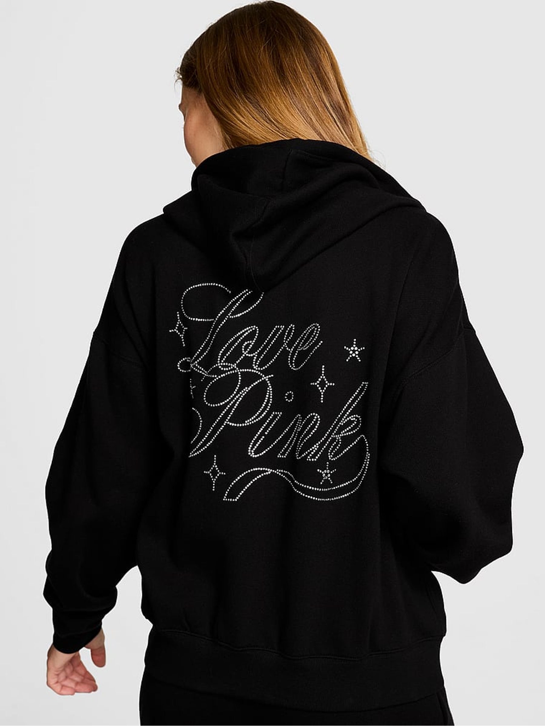 Black Logo Print Fleece Hoodie - Image 2 of 2
