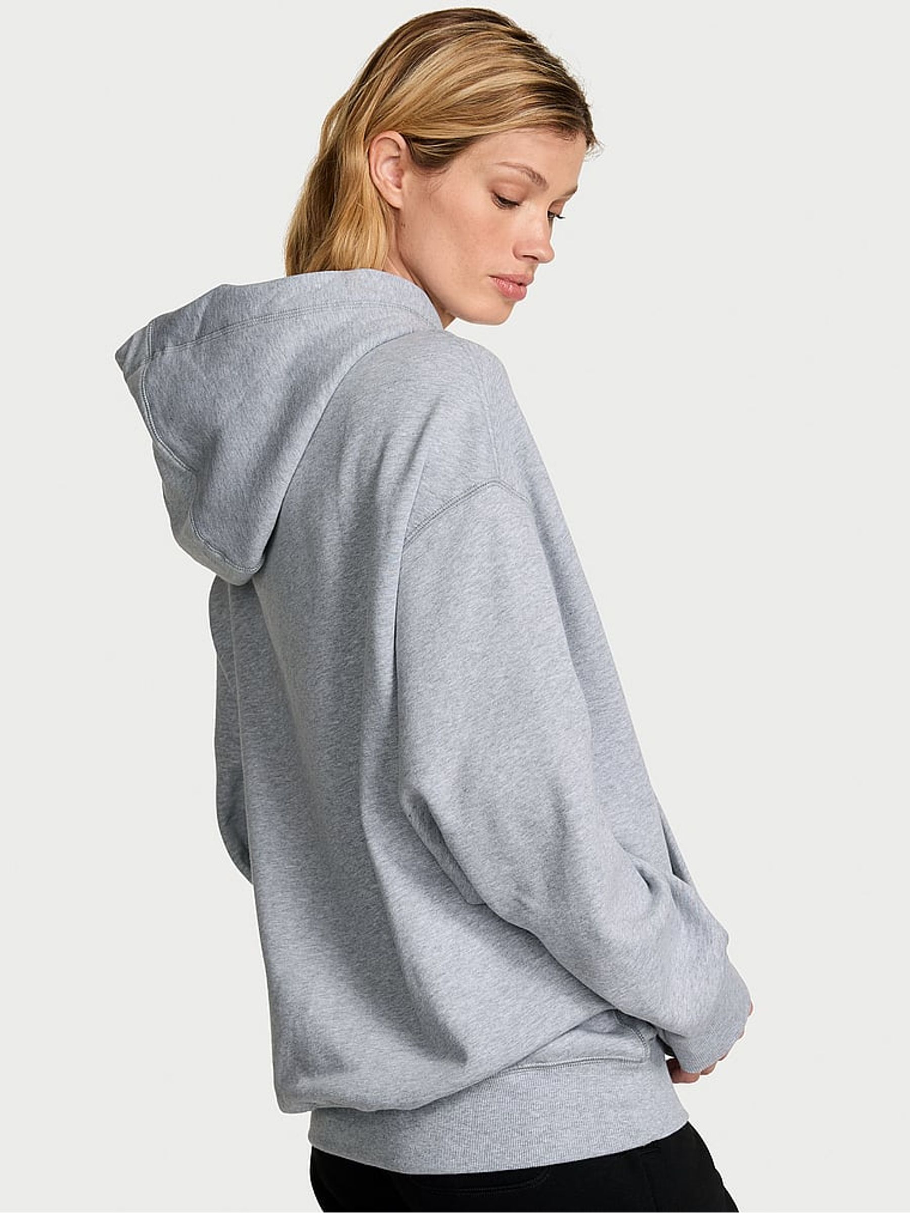 Medium Heather Grey Fleece Hoodie - Image 2 of 3 Medium Heather Grey Fleece Hoodie - Image 2 of 3
