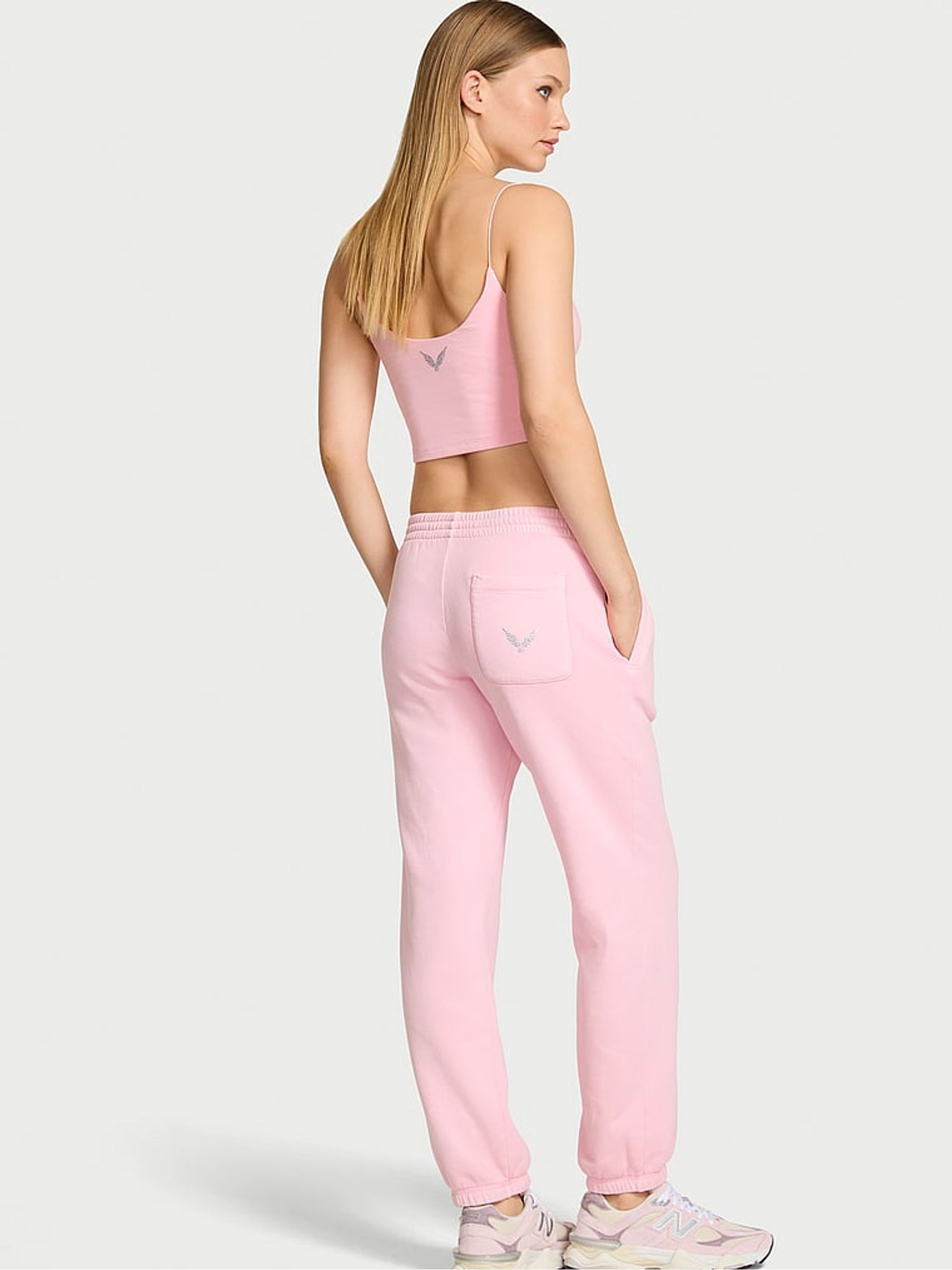 Pretty Blossom Pink Angel Fleece Joggers - Image 2 of 4