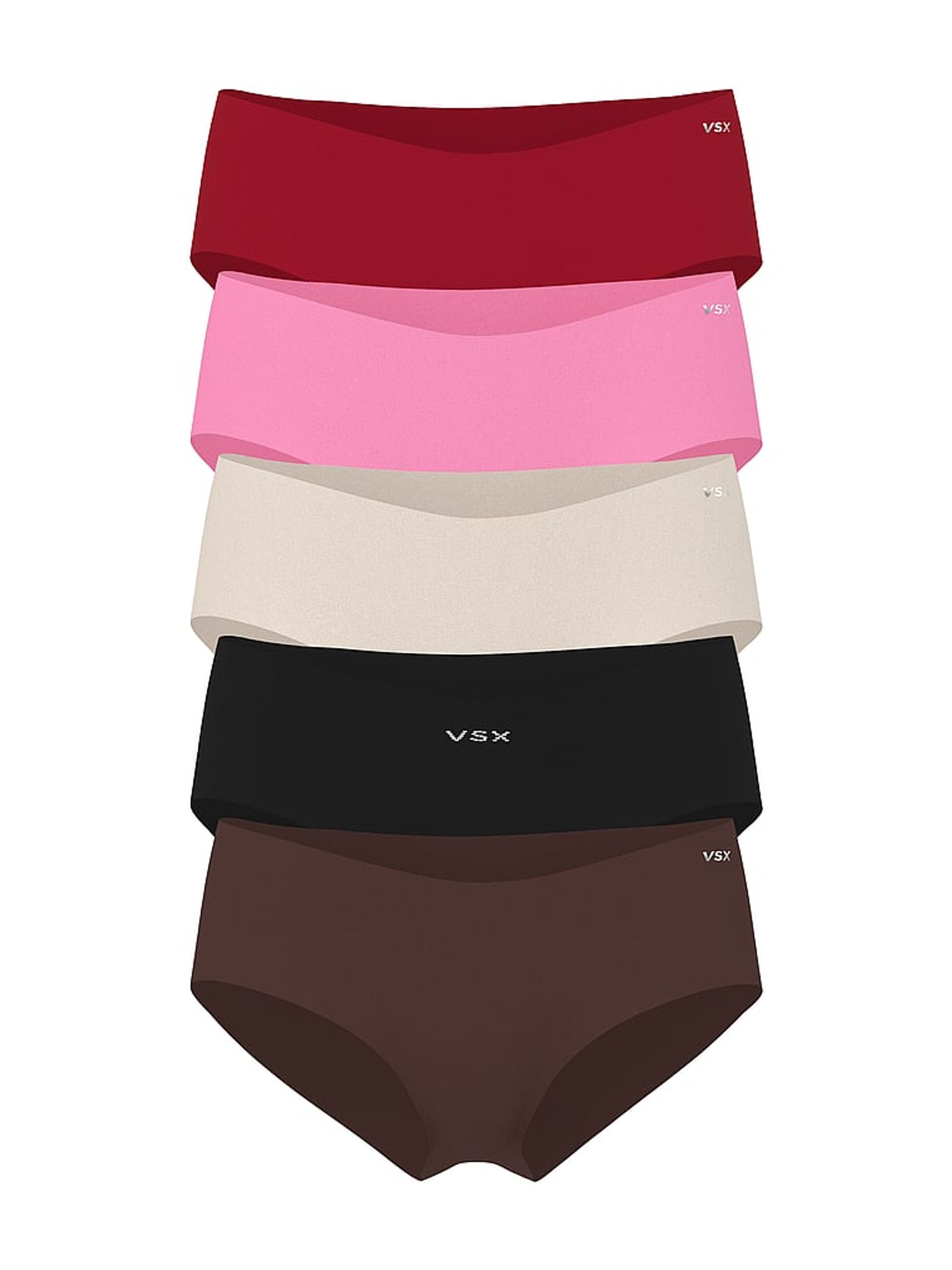 Red/Pink/Nude/Black/Brown Cheeky 5 Pack VSX Knickers - Image 1 of 1