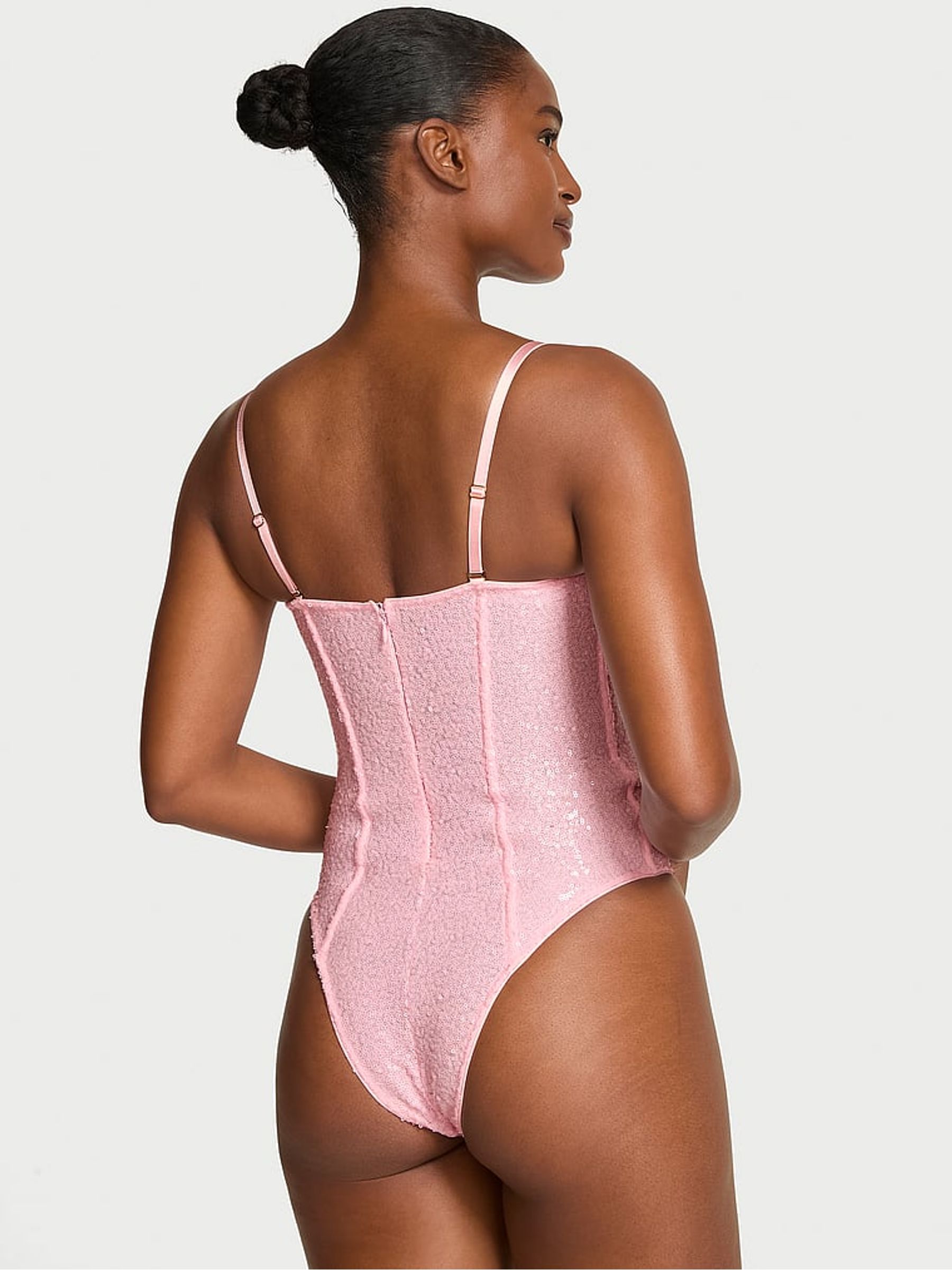 Angel Pink Sequin Strapless Bodysuit - Image 3 of 3