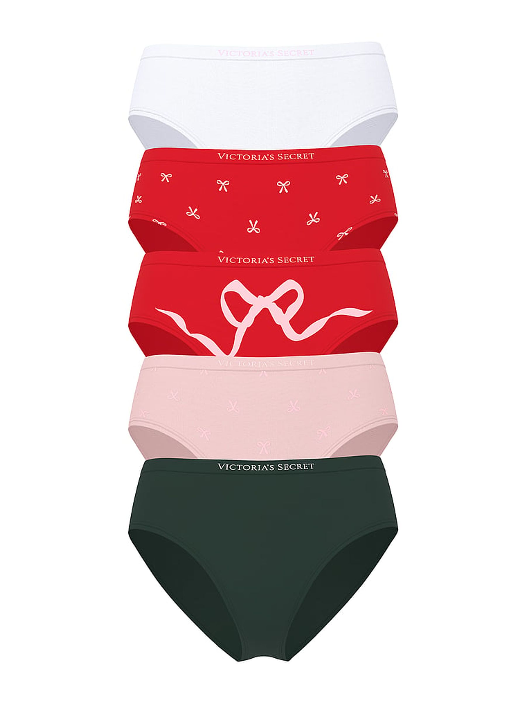 White/Red/Pink/Green Brief Knickers 5 Pack - Image 1 of 1