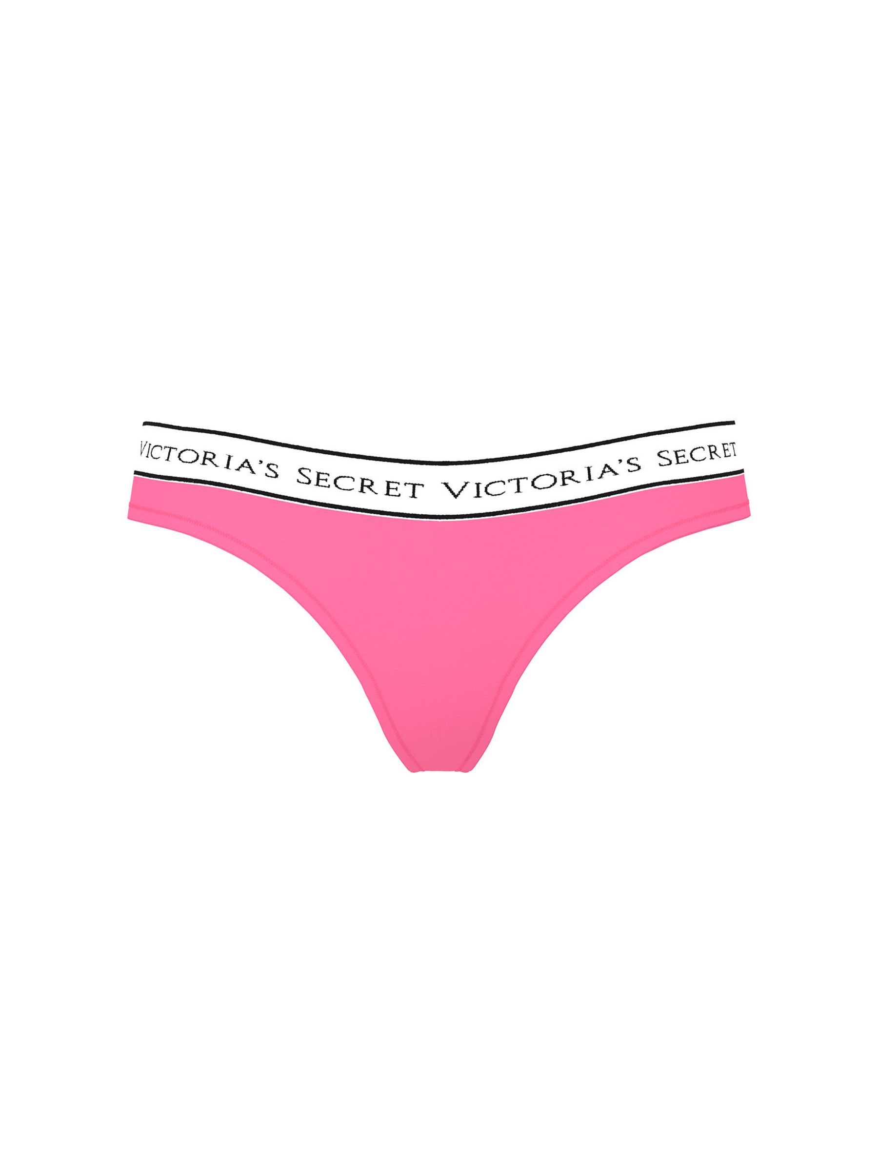 Rose Garden Pink Thong Logo Knickers - Image 1 of 1