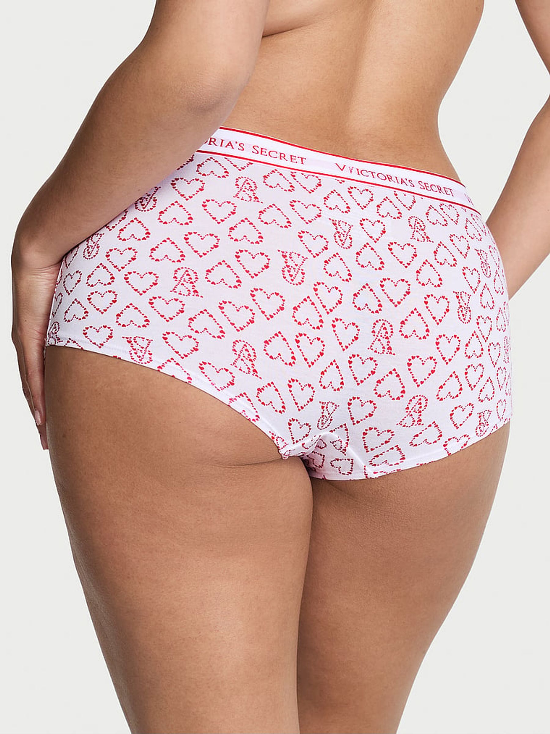 White Hearts Short Logo Knickers - Image 2 of 2