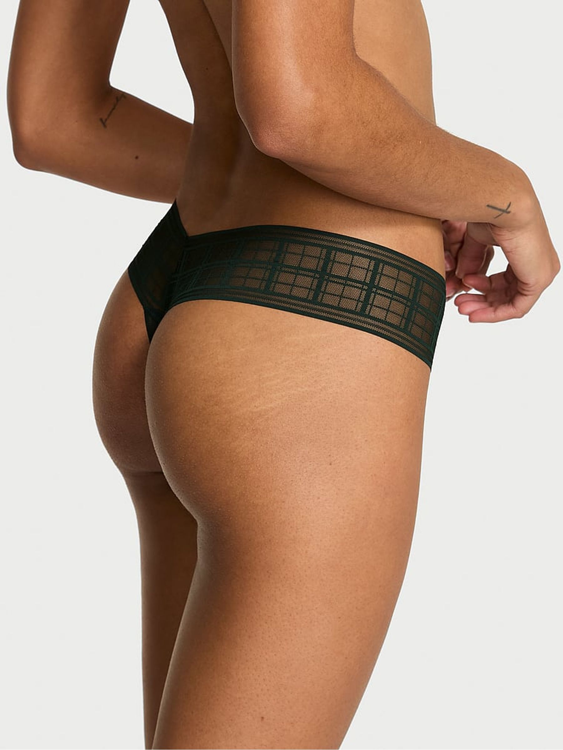 Cilantro Green Thong Tartan Knickers - Image 2 of 2