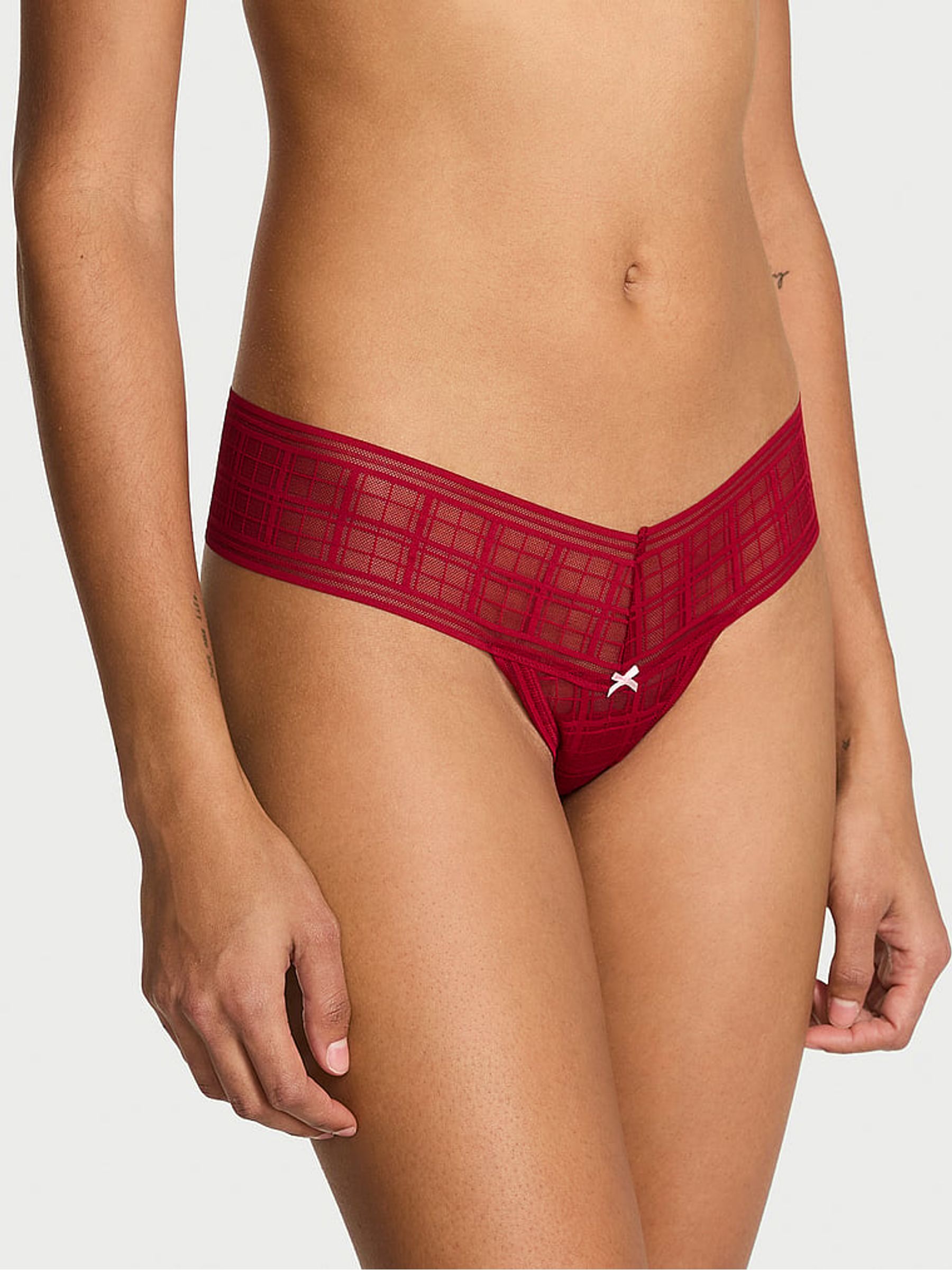 Red Lacquer Thong Tartan Knickers - Image 1 of 2