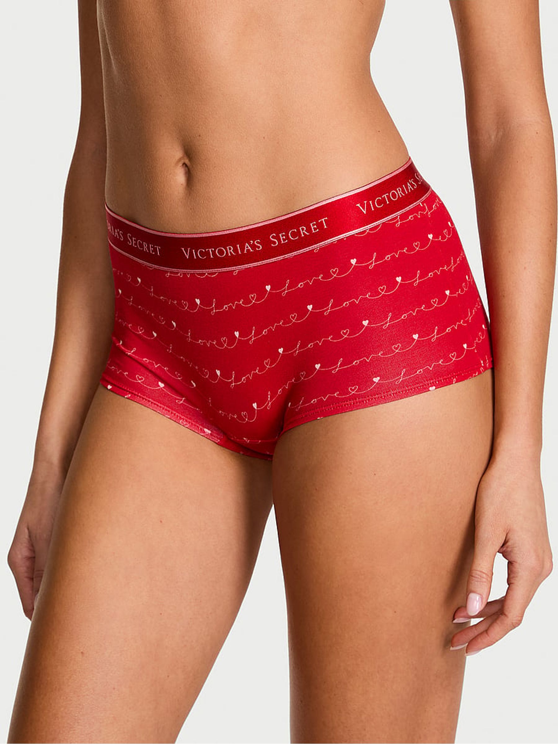 Red Lacquer Script Short Logo Knickers - Image 1 of 2