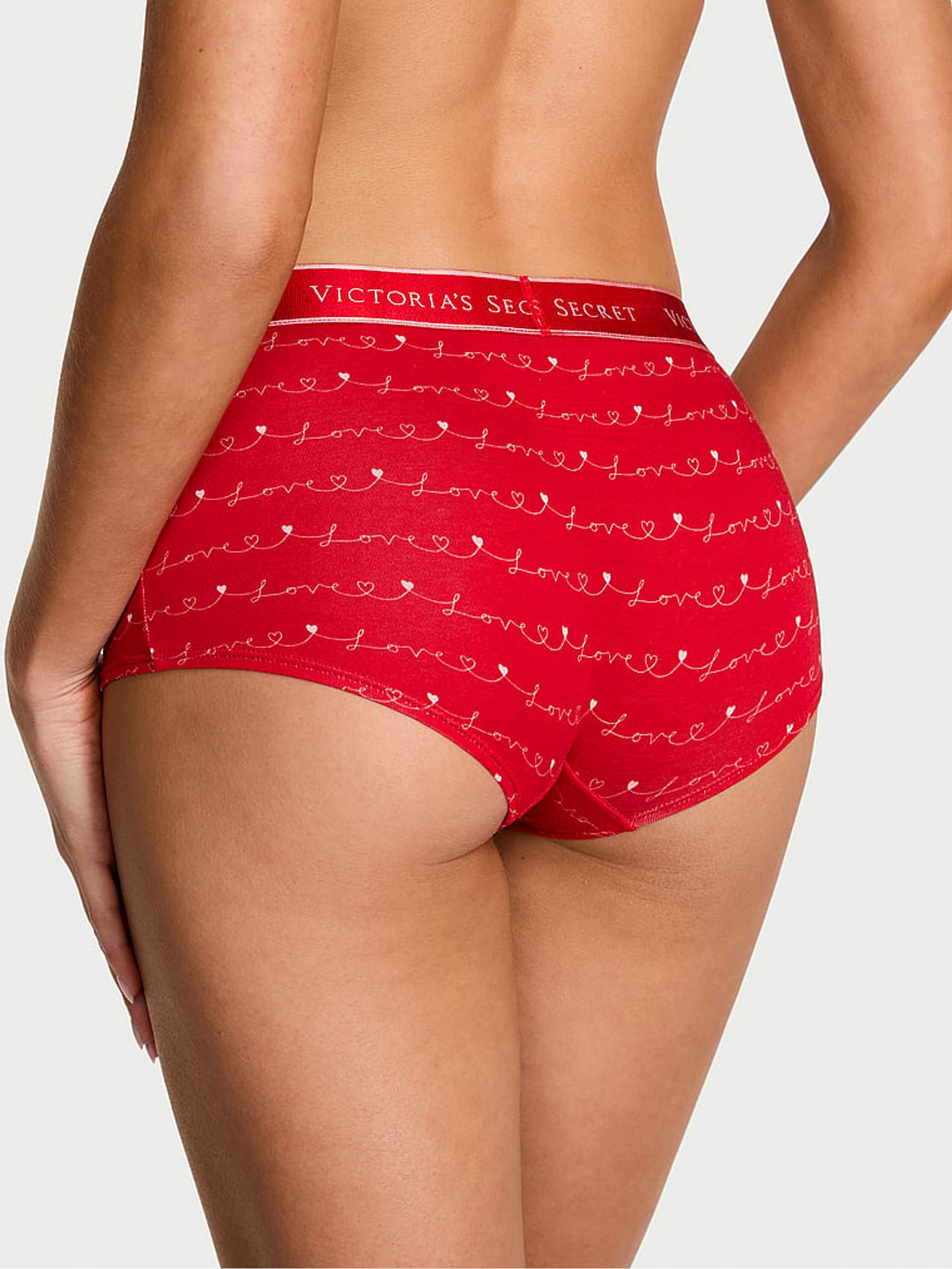 Red Lacquer Script Short Logo Knickers - Image 2 of 2