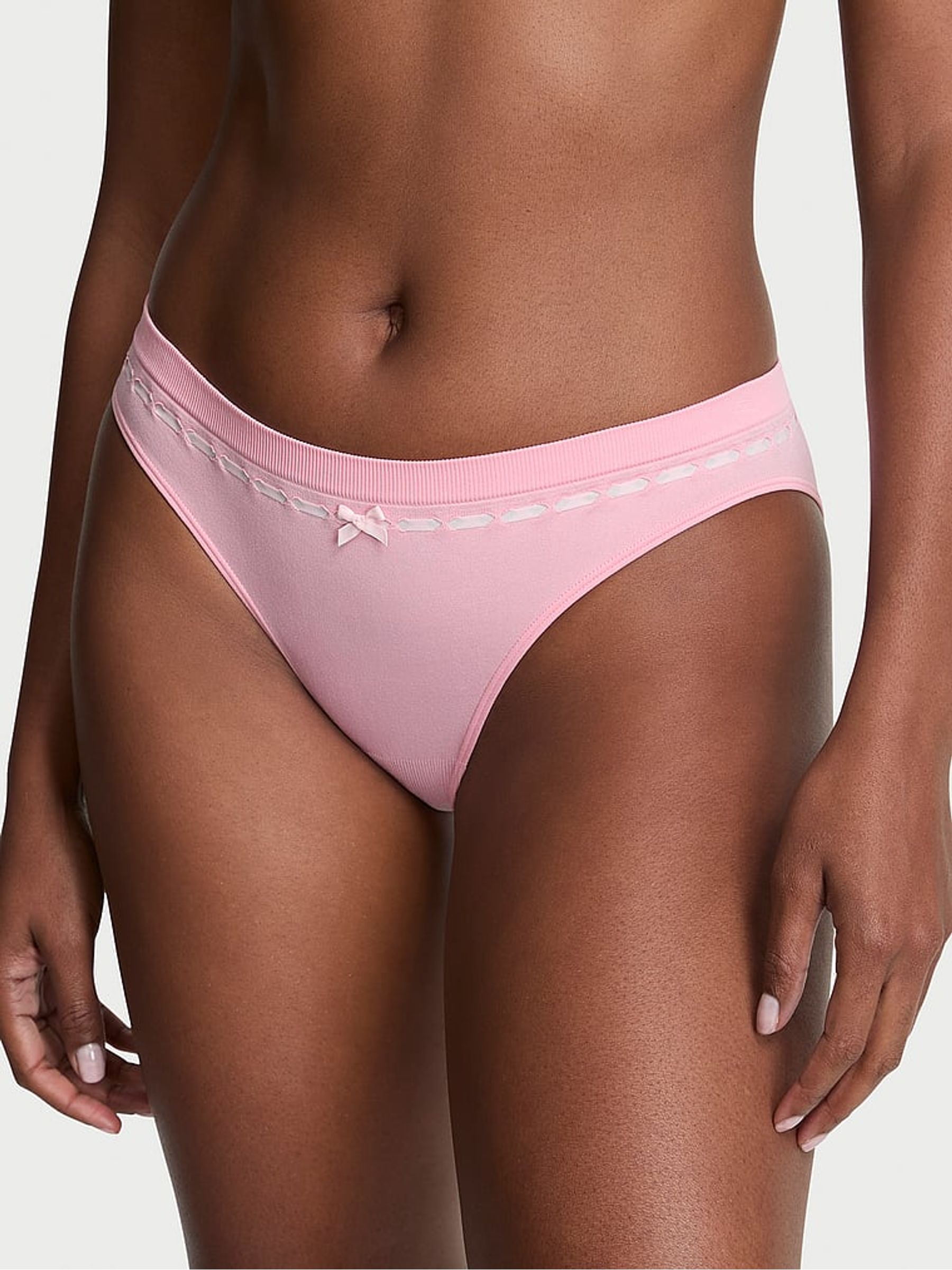 Petal Pink Bikini Ribbon Knickers - Image 1 of 2
