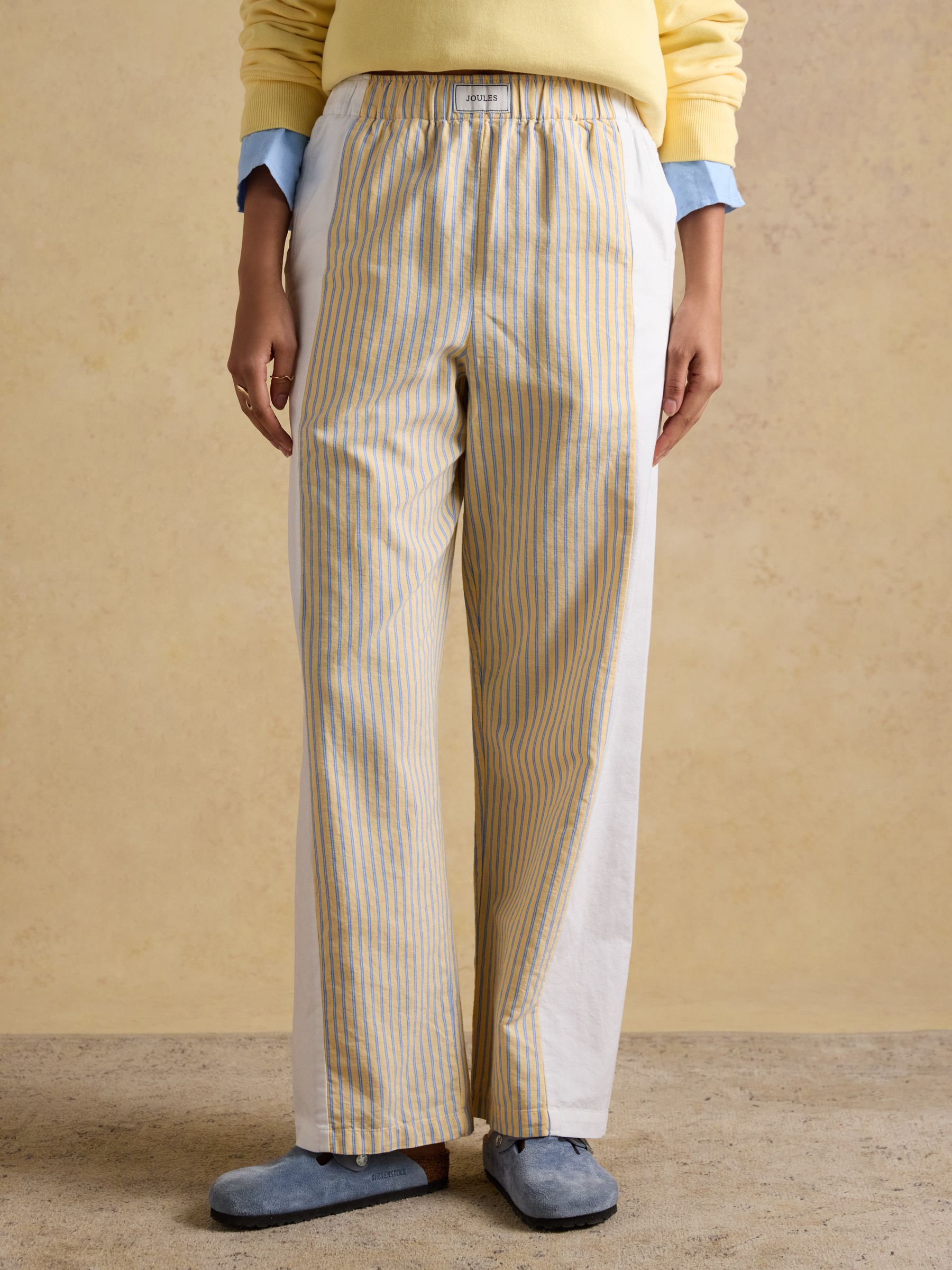 Hallie Yellow Stripe Pull On Cotton Trousers - Image 3 of 10