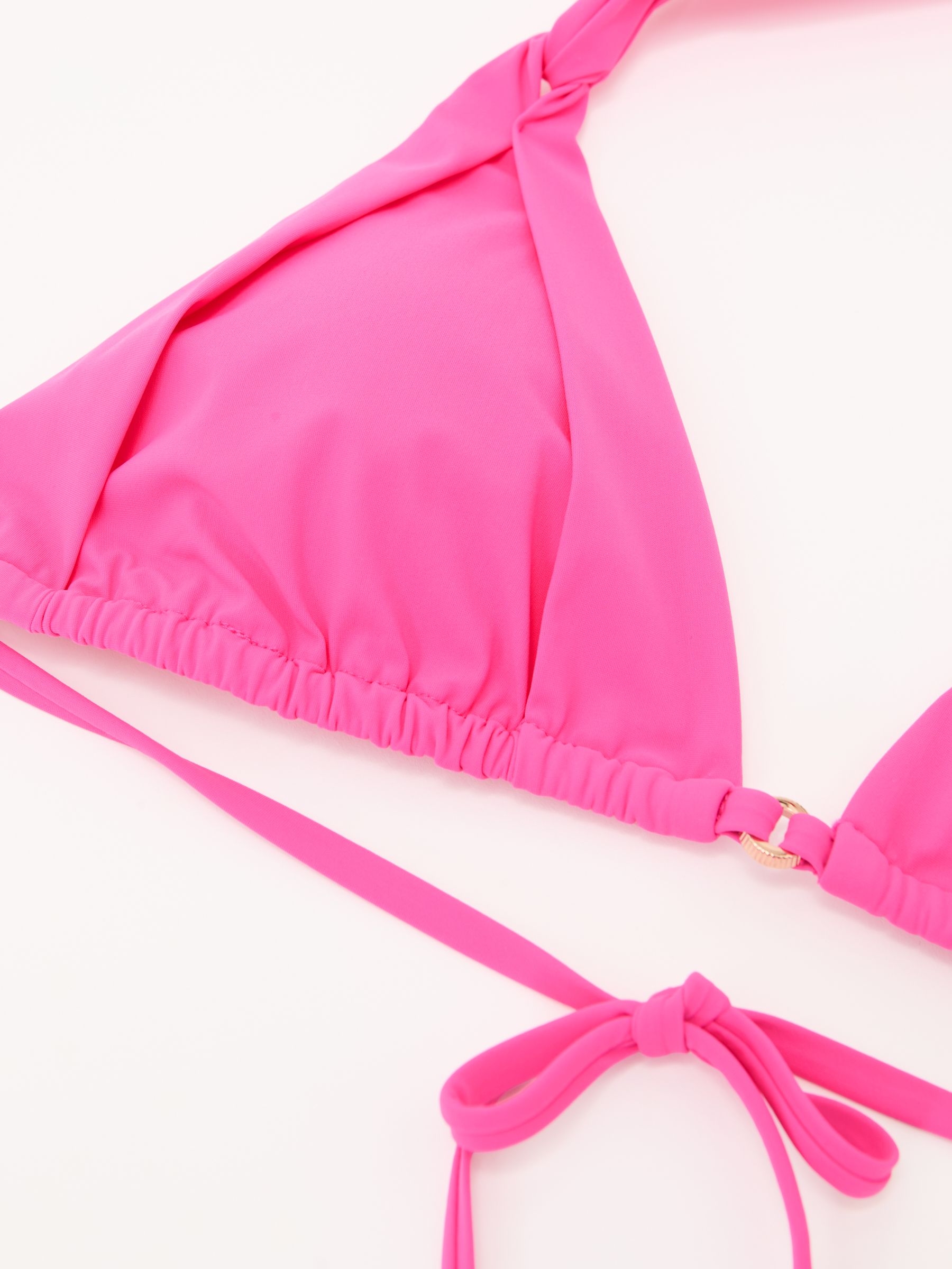 Pleat-Detail Triangle Bikini Top in Pink - Image 6 of 6
